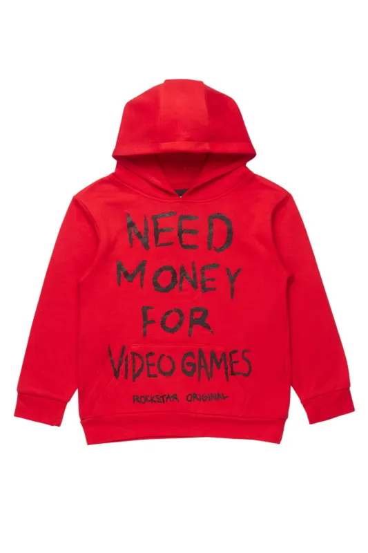 Boys M4 Video Games Red/Black Graphic Hoodie sold by Rockstar Original