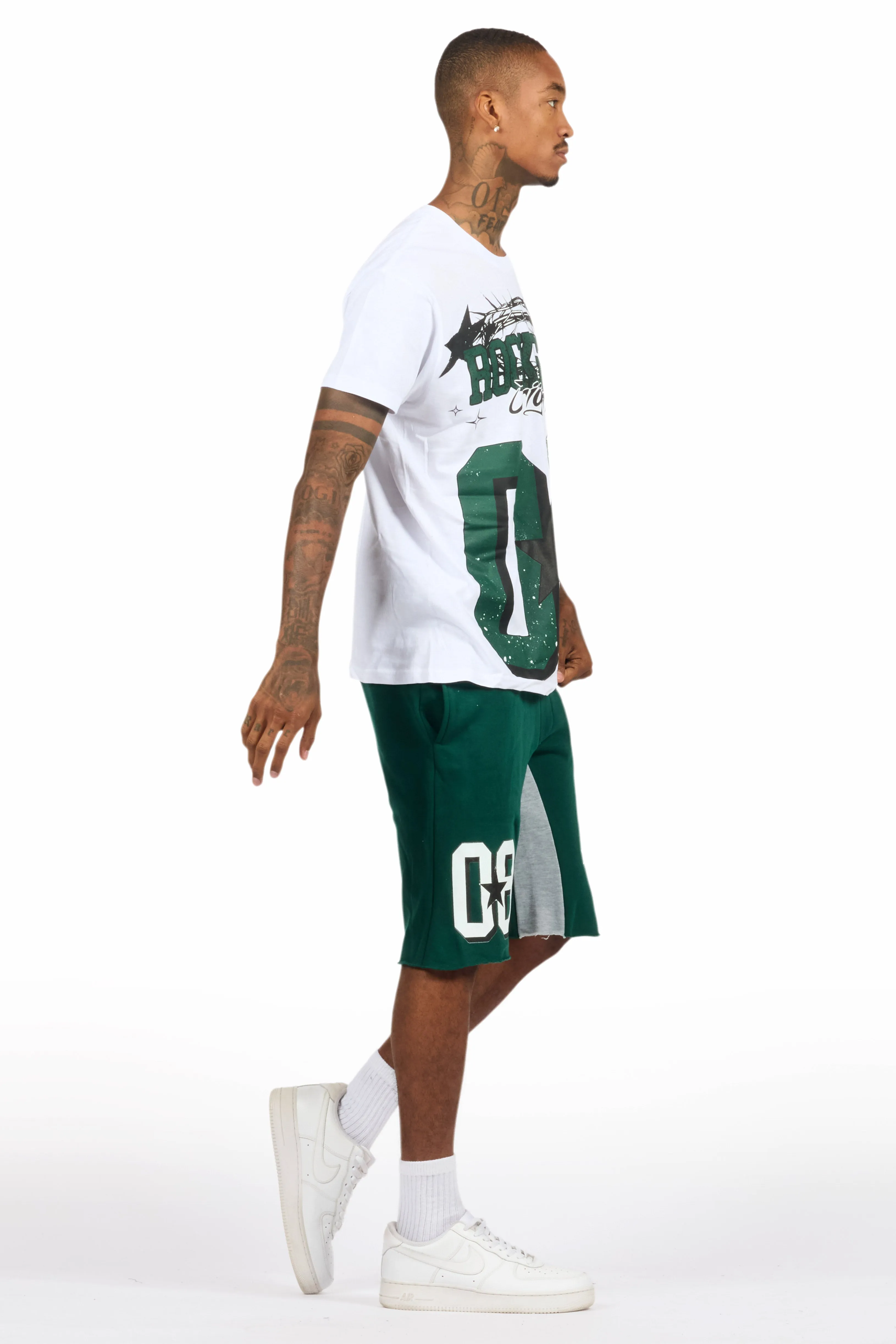 Allstar White/Green T-Shirt Short Set sold by Rockstar Original product image thumbnail 3
