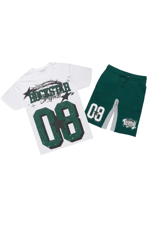 Allstar White/Green T-Shirt Short Set sold by Rockstar Original