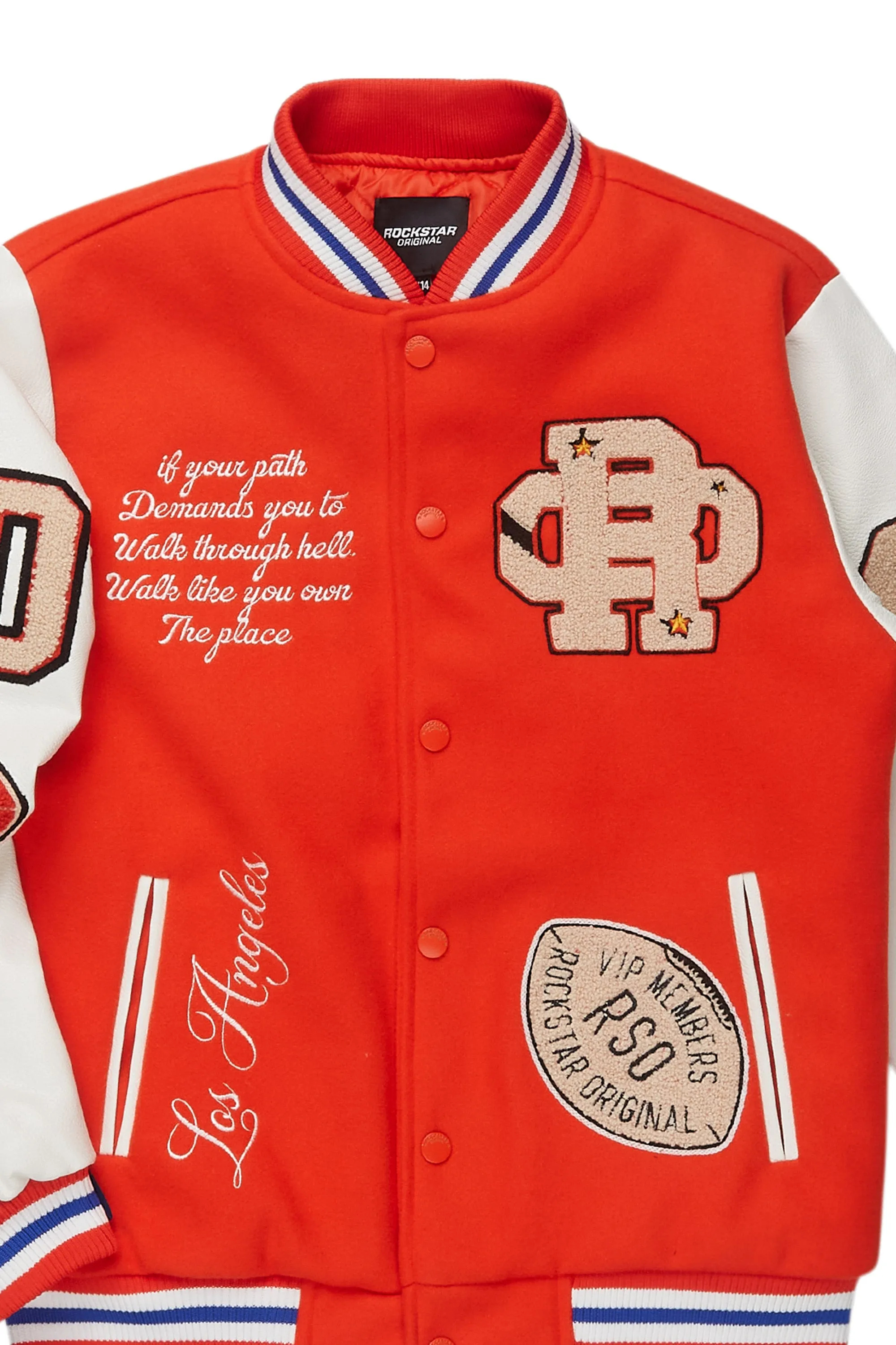 Boys Balser Orange Varsity Jacket sold by Rockstar Original product image thumbnail 3