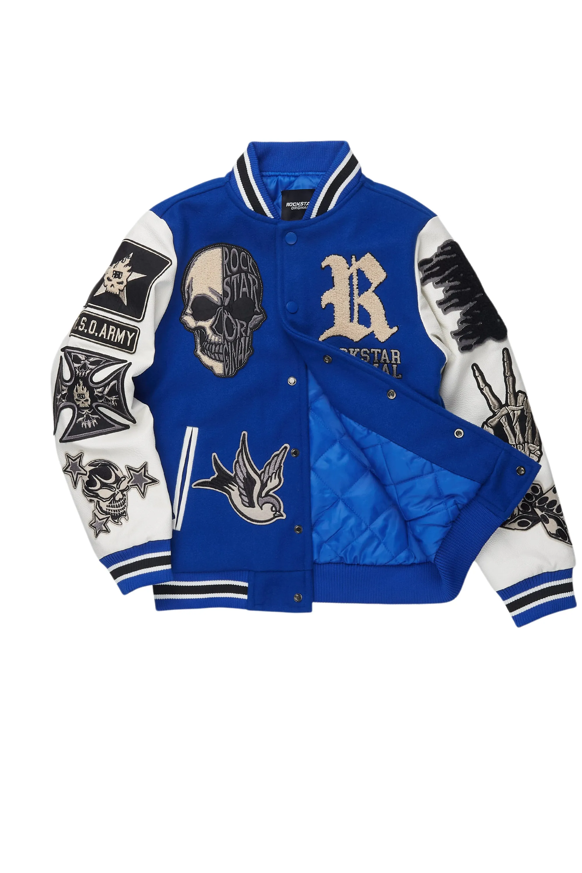 Boys Vidar 2.0 Royal Blue Varsity Jacket sold by Rockstar Original product image thumbnail 2