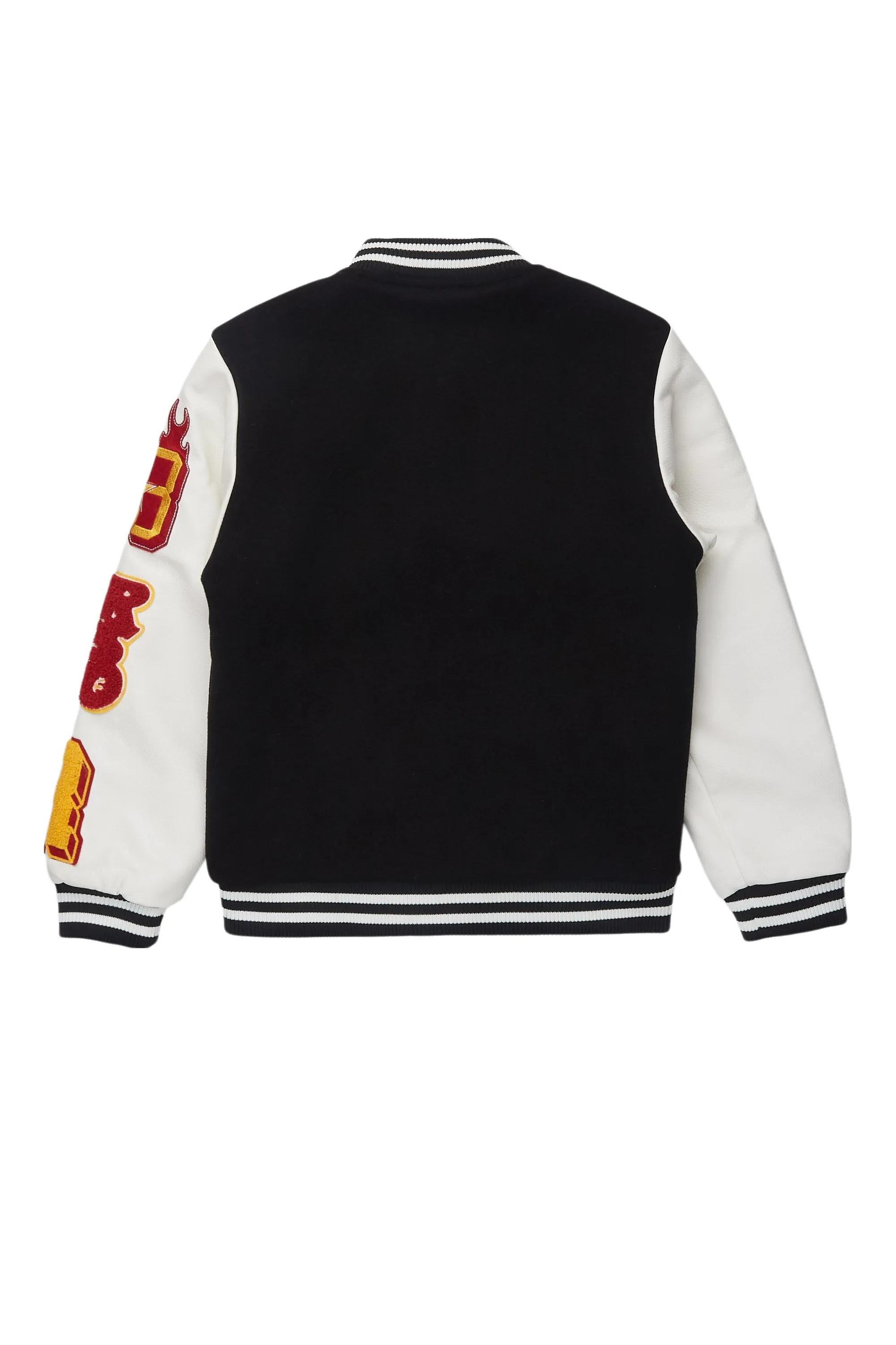 Boys Fio 2.0 Black/White Varsity Jacket sold by Rockstar Original product image thumbnail 4