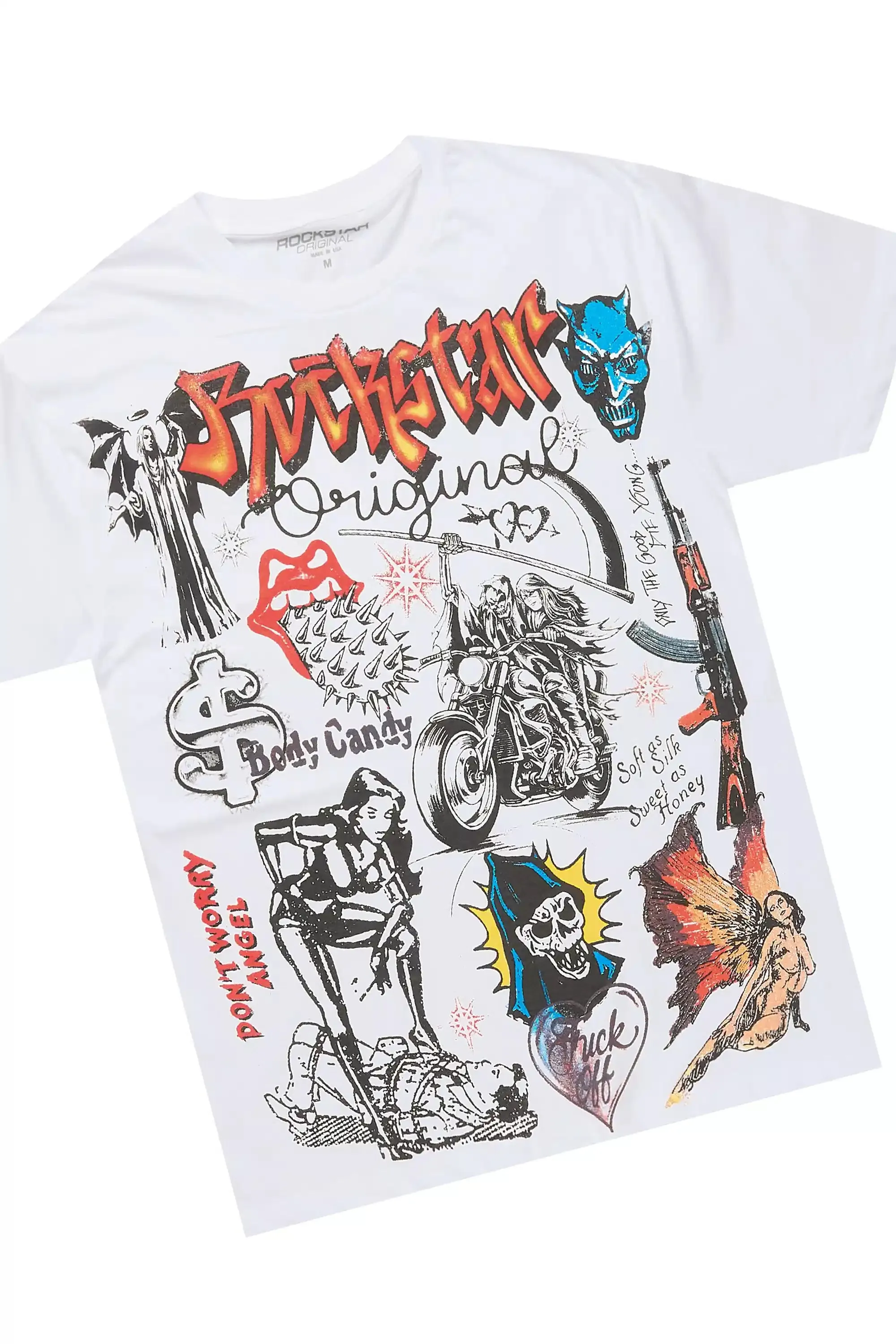 Shootah White/Beige T-Shirt Short Set sold by Rockstar Original product image thumbnail 2