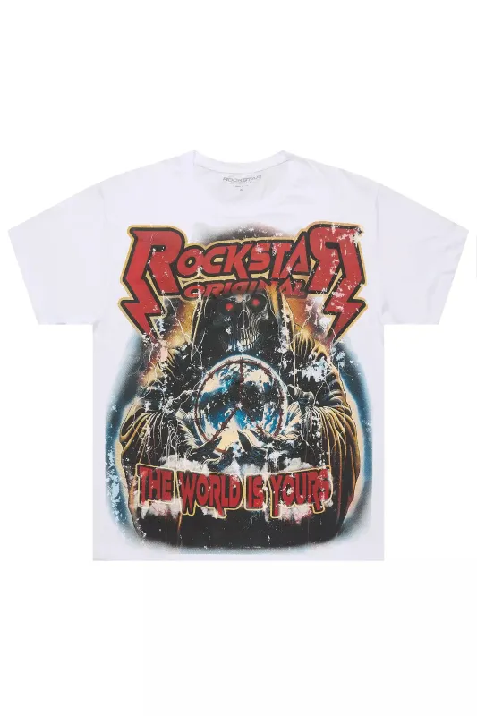 Lucian 2.0 White Oversized Graphic T-Shirt sold by Rockstar Original