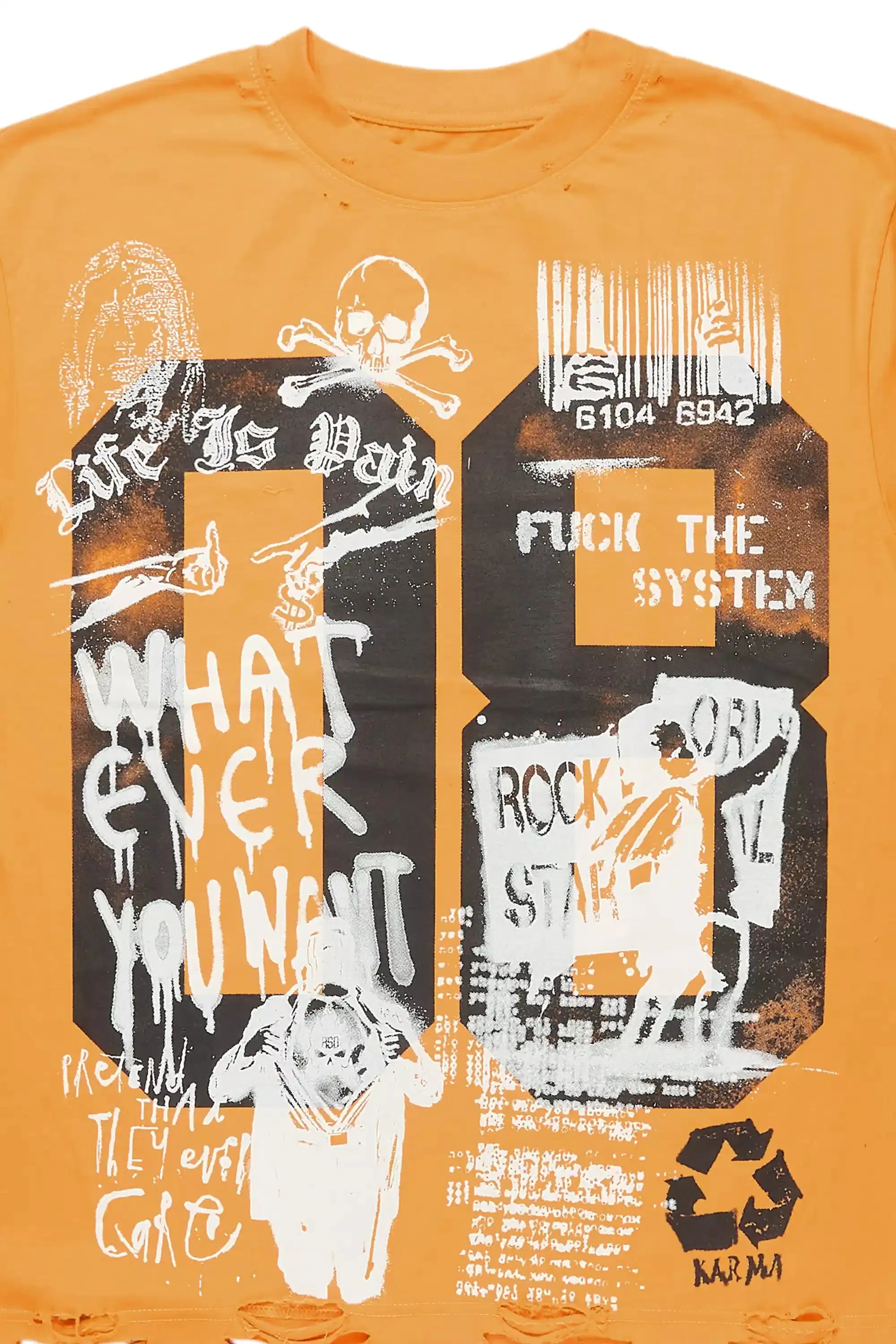 Grill Orange Graphic Oversized T-Shirt sold by Rockstar Original product image thumbnail 2