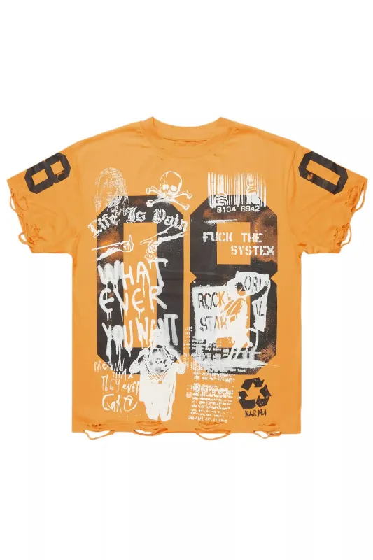 Grill Orange Graphic Oversized T-Shirt sold by Rockstar Original