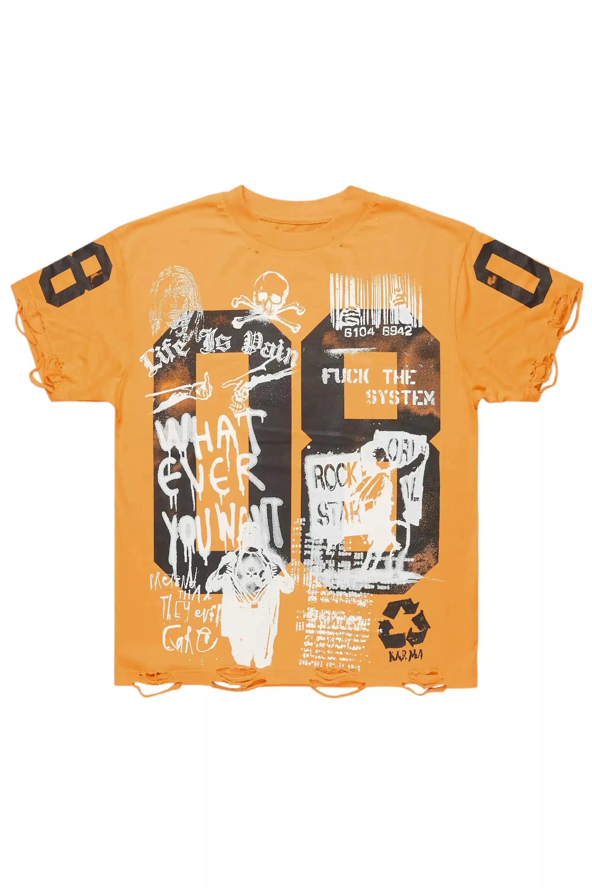 Grill Orange Graphic Oversized T-Shirt sold by Rockstar Original