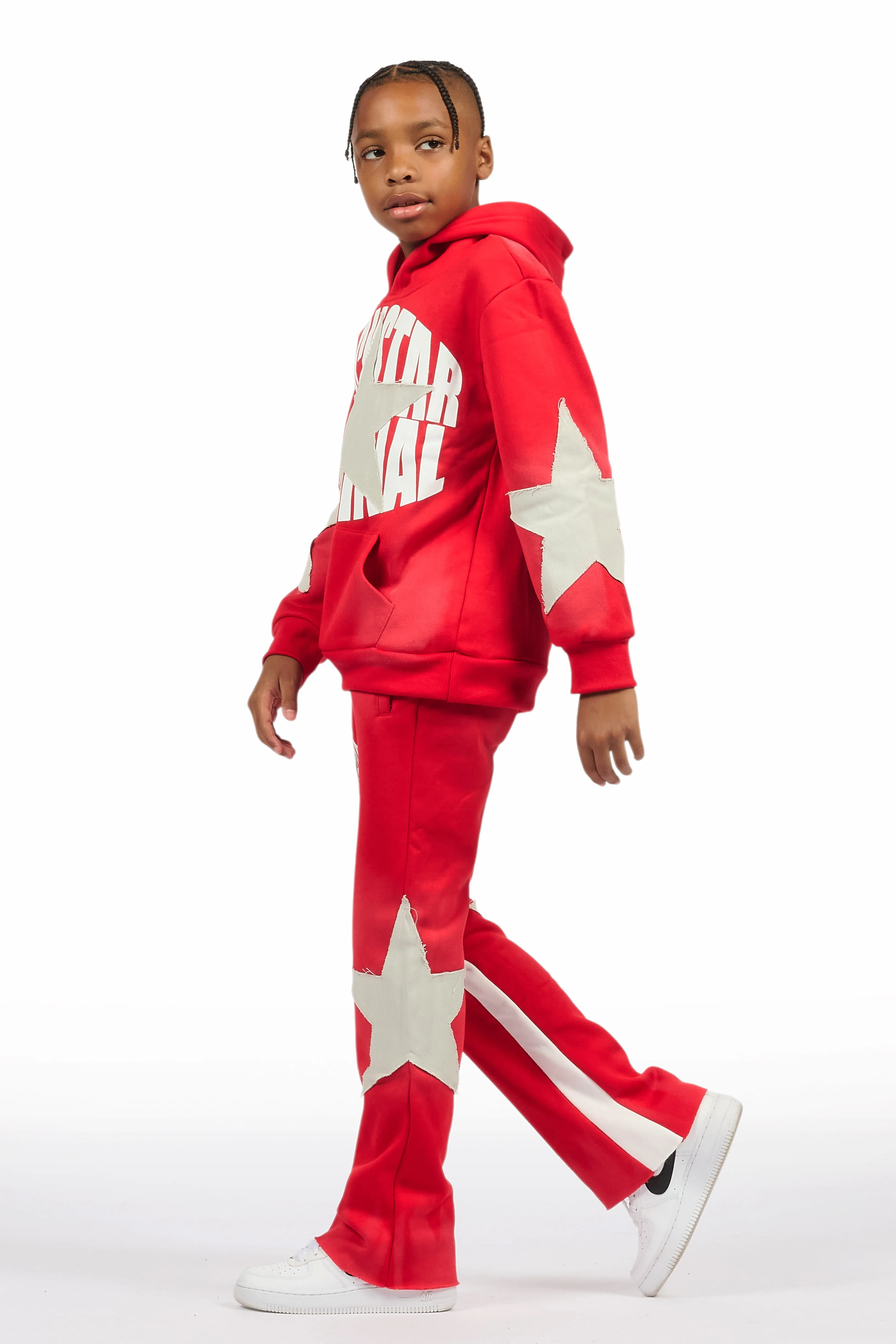Boys States Red/Heather Grey Stacked Hoodie Track Set sold by Rockstar Original product image thumbnail 3