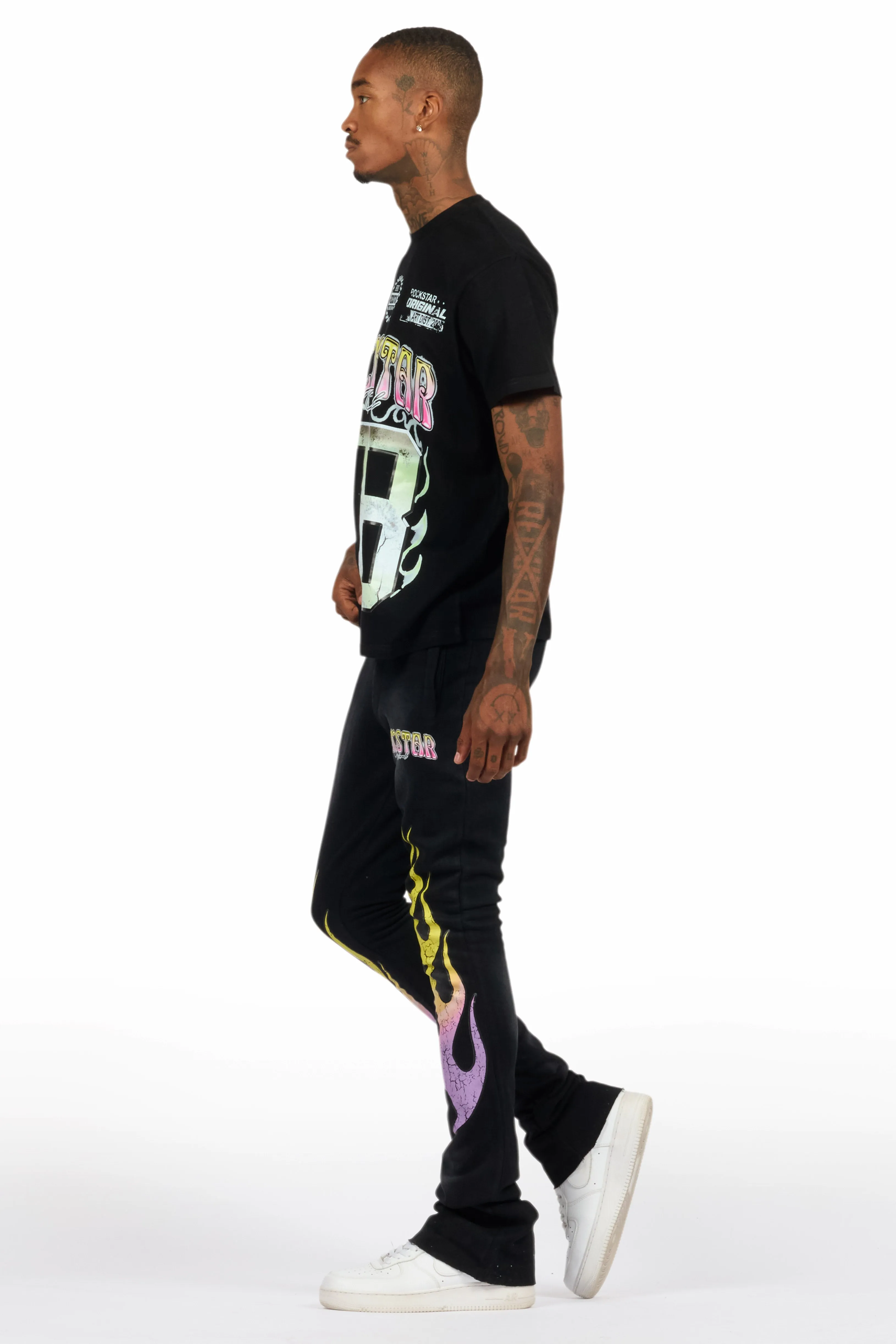 Quito Black T-Shirt/Stacked Flare Track Set sold by Rockstar Original product image thumbnail 5
