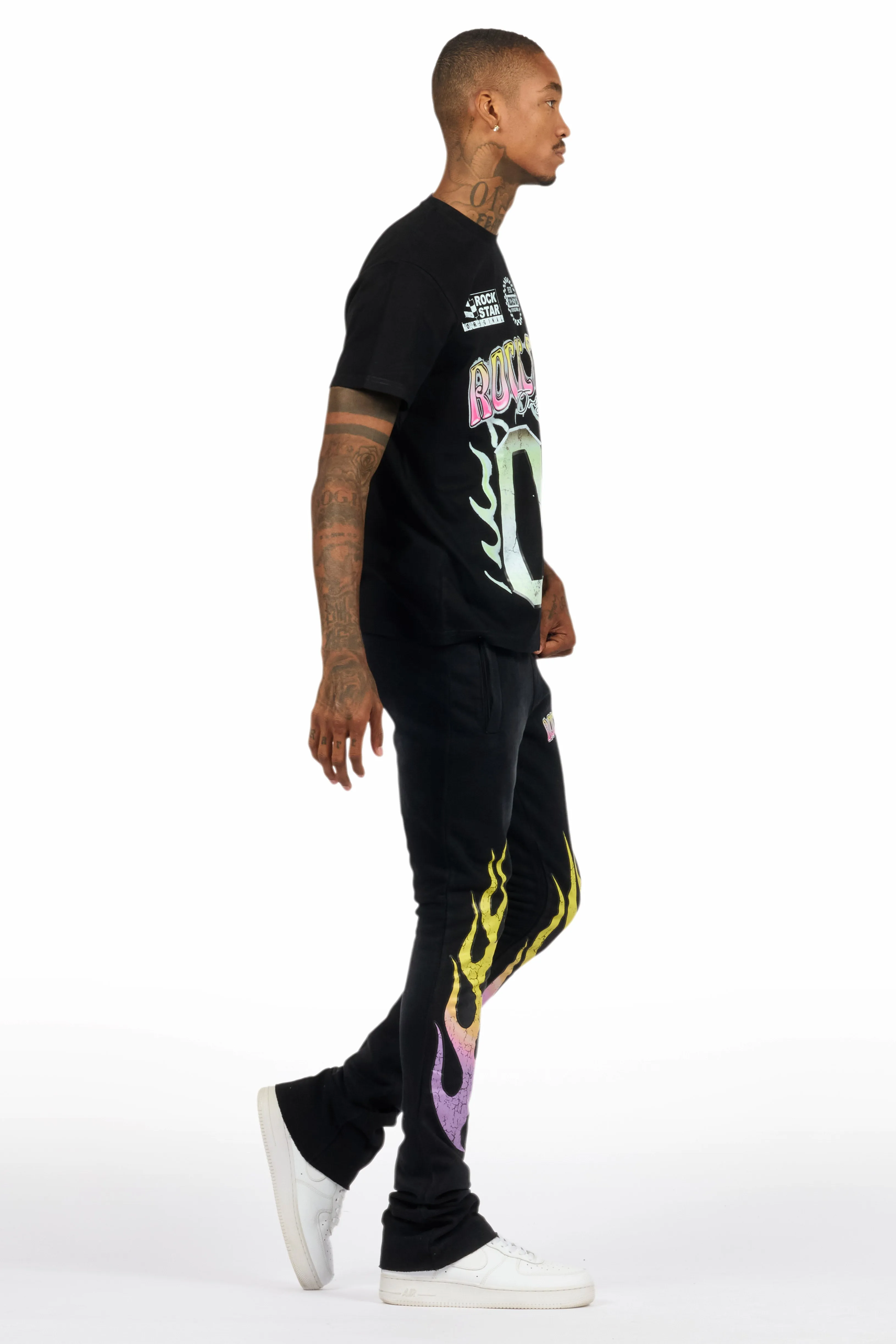 Quito Black T-Shirt/Stacked Flare Track Set sold by Rockstar Original product image thumbnail 3