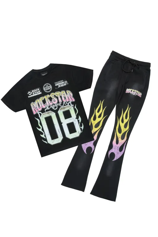 Quito Black T-Shirt/Stacked Flare Track Set sold by Rockstar Original