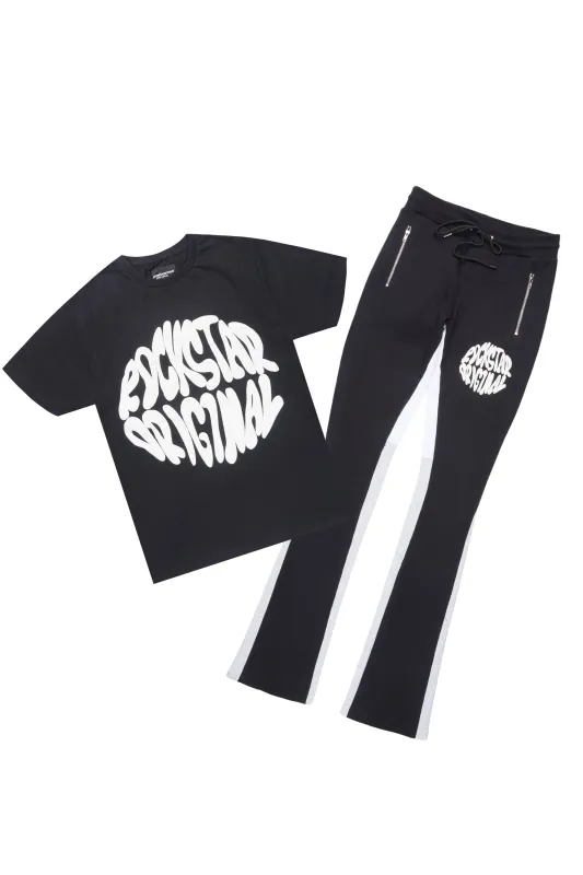 Thierry Black T-Shirt/Stacked Flare Track Set sold by Rockstar Original