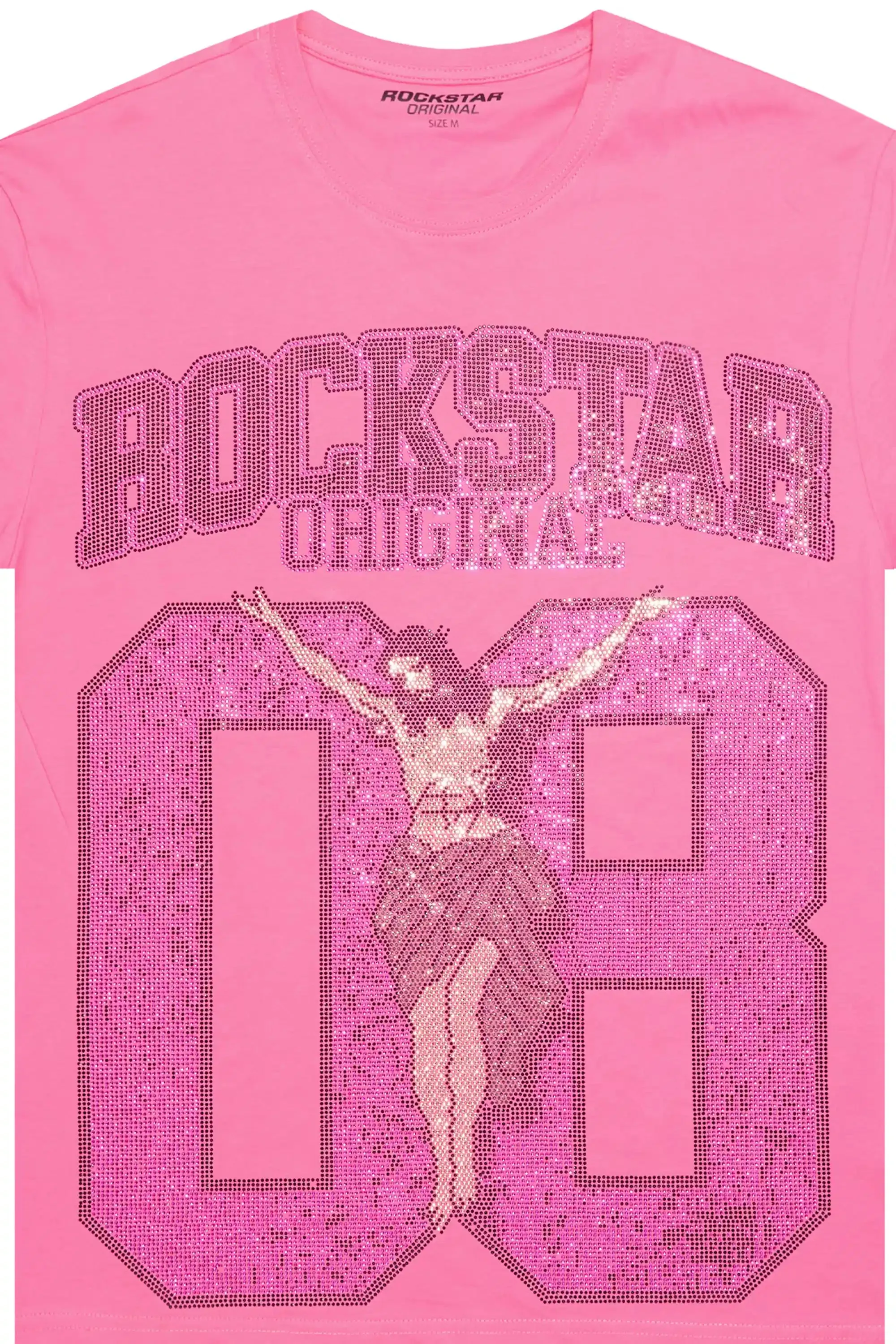 Makalia Pink/Pink Rhinestone Oversized T-Shirt sold by Rockstar Original product image thumbnail 2