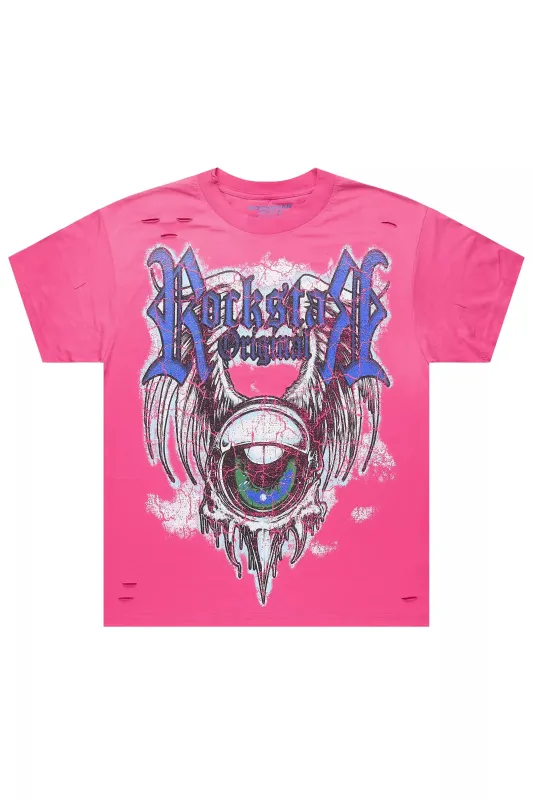 Fenton Fuchsia Oversized Graphic T-Shirt sold by Rockstar Original