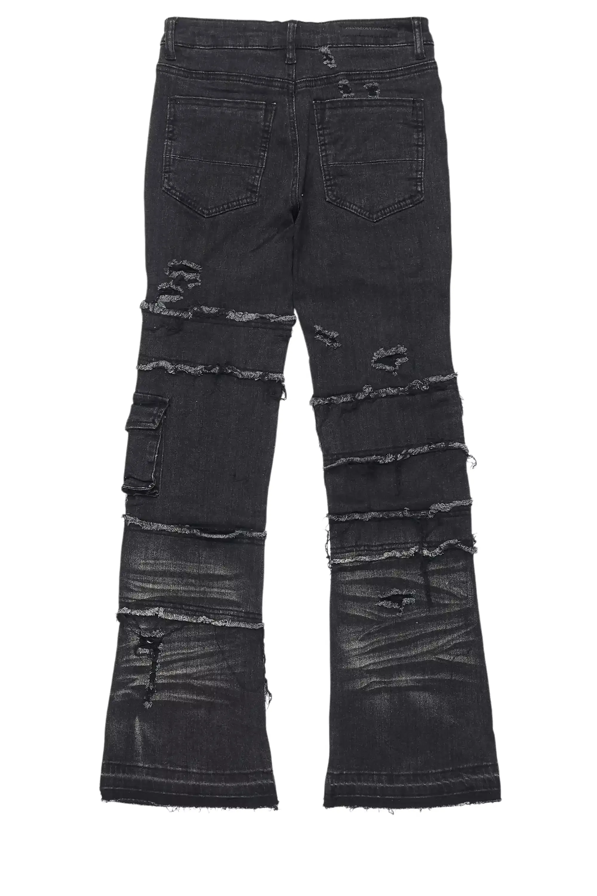 Boys Folant Dark Grey Stacked Flare Jean sold by Rockstar Original product image thumbnail 3