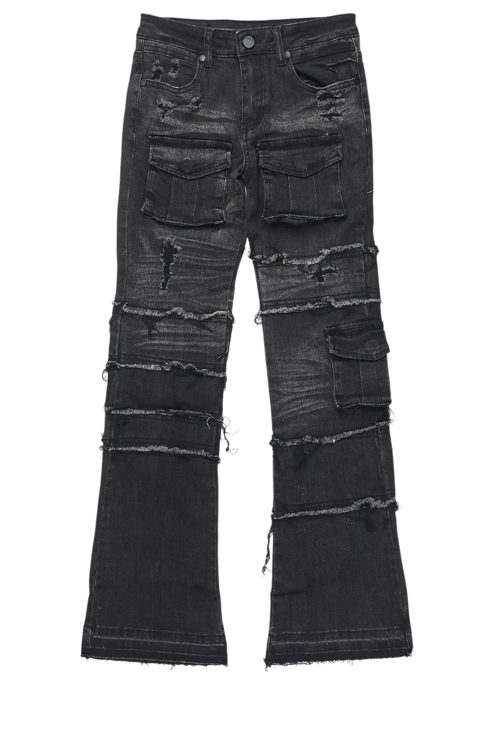 Boys Folant Dark Grey Stacked Flare Jean sold by Rockstar Original