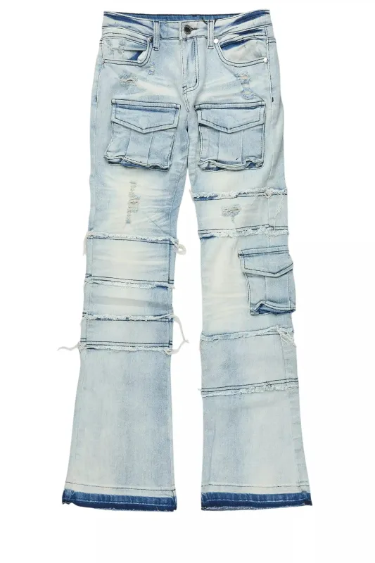 Boys Folant Light Blue Stacked Flare Jean sold by Rockstar Original