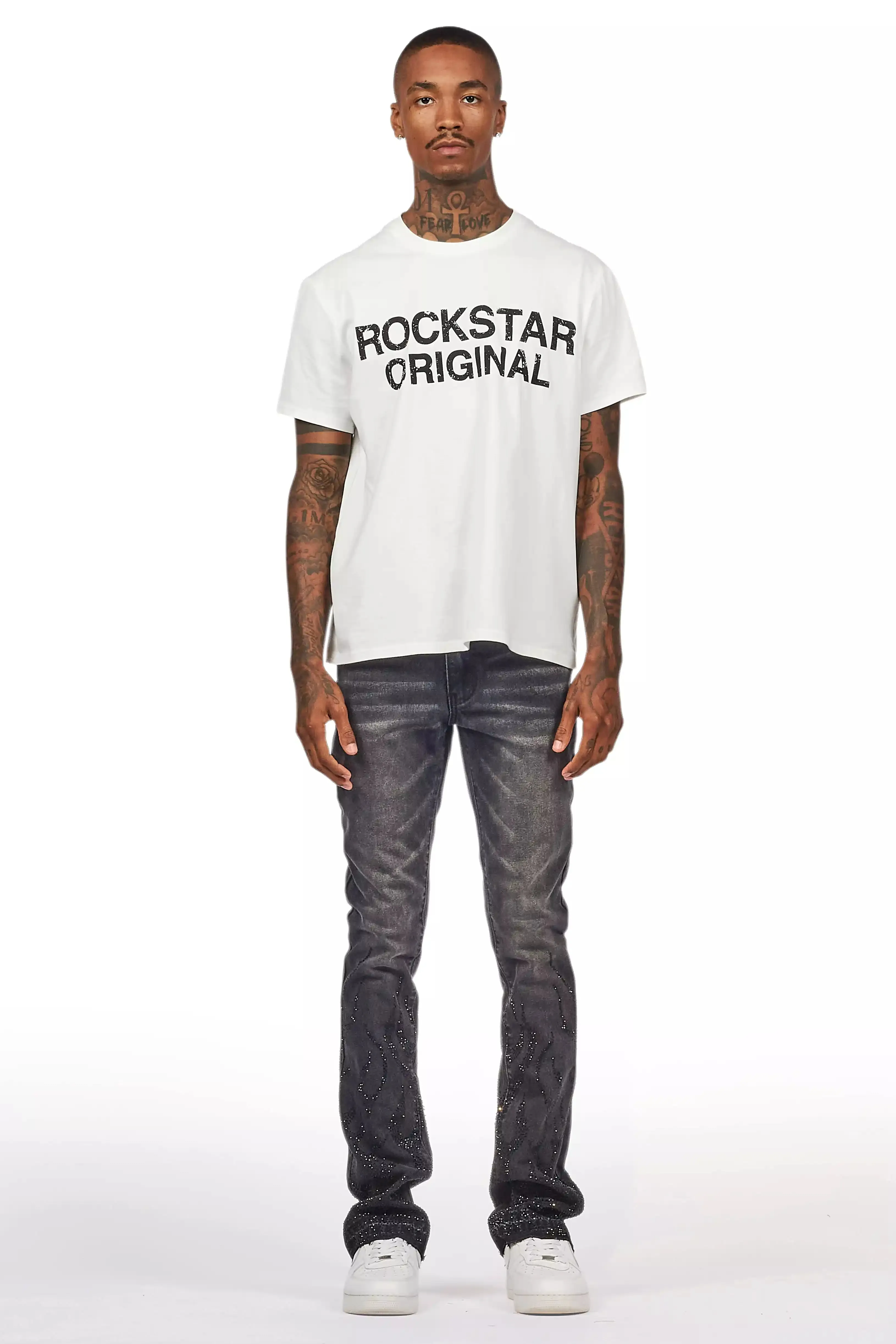 Machete Dark Grey Stacked Flare Jean sold by Rockstar Original product image thumbnail 3