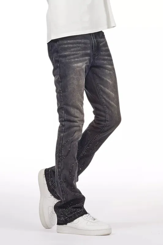 Machete Dark Grey Stacked Flare Jean sold by Rockstar Original