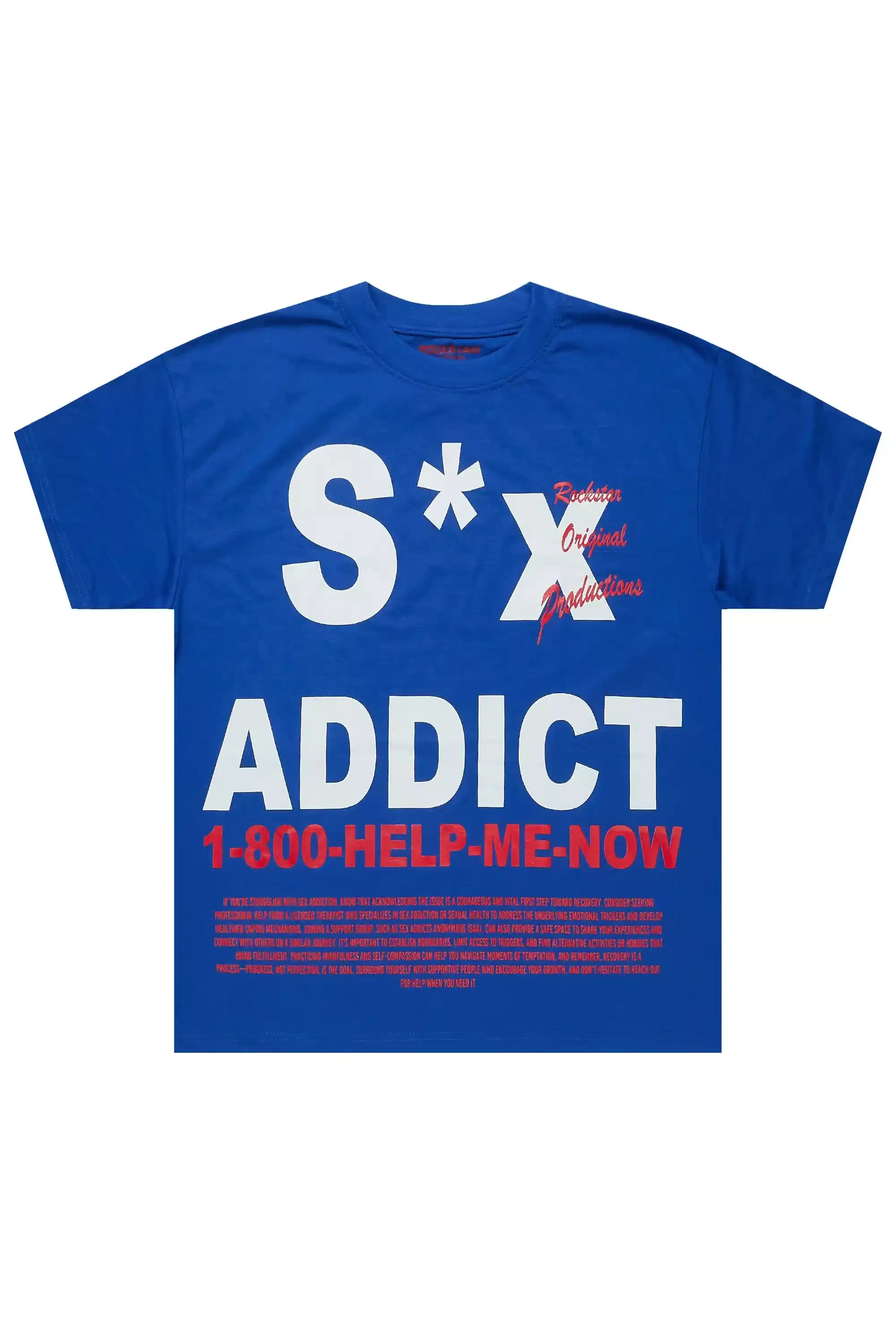 Addict Royal Blue Graphic T-Shirt sold by Rockstar Original
