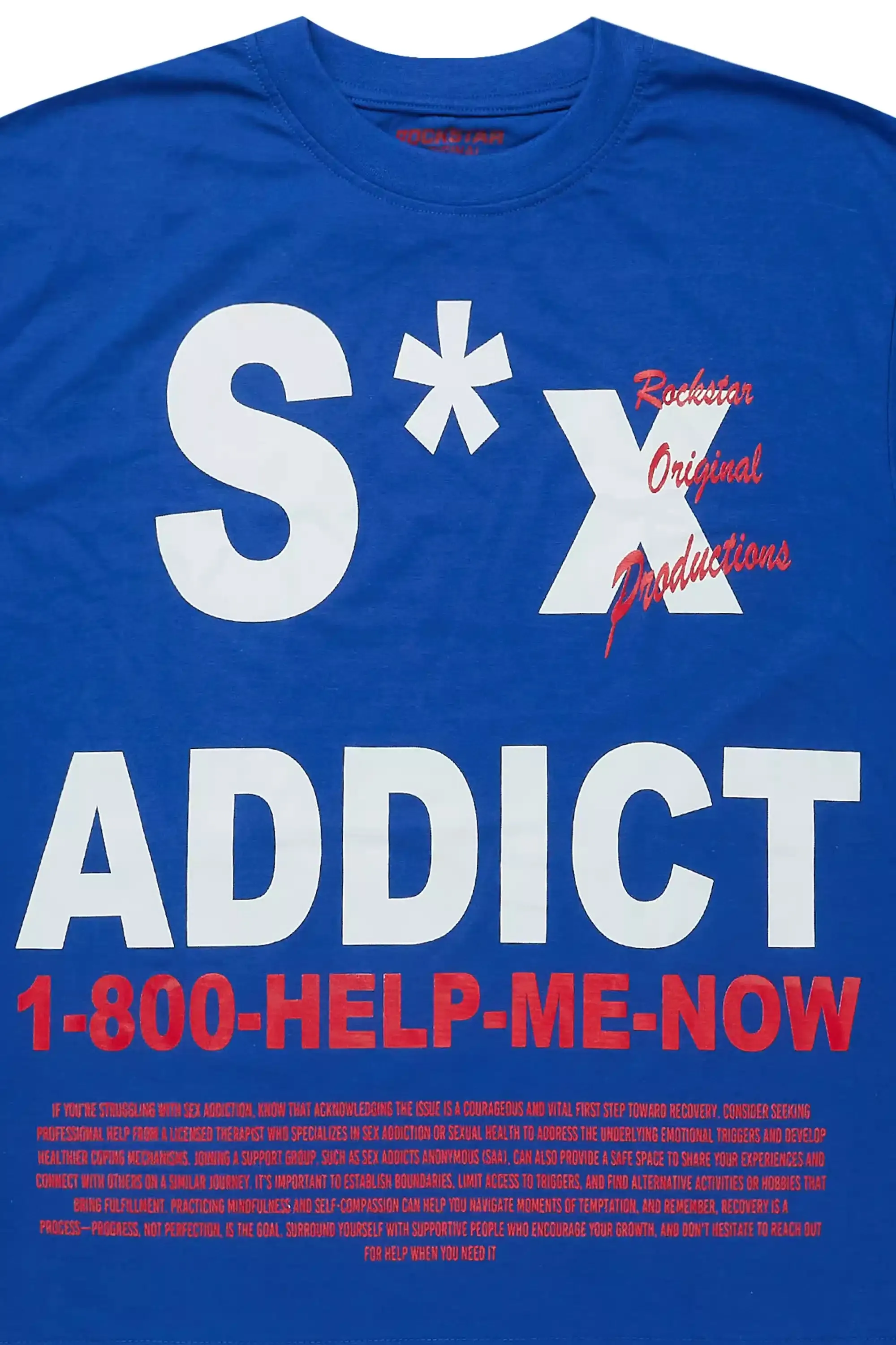 Addict Royal Blue Graphic T-Shirt sold by Rockstar Original product image thumbnail 2