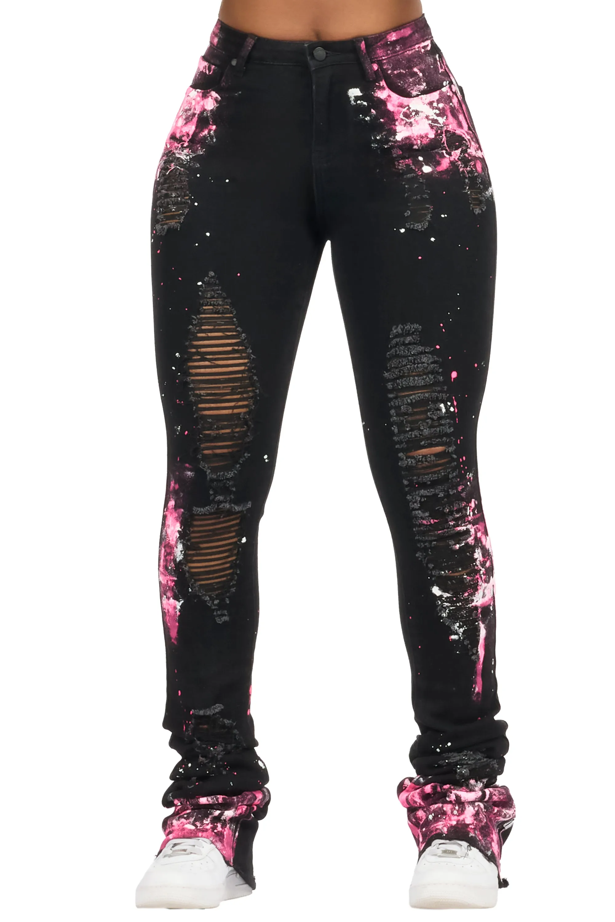 Terrika Black Painted Super Stacked Jean sold by Rockstar Original product image thumbnail 2