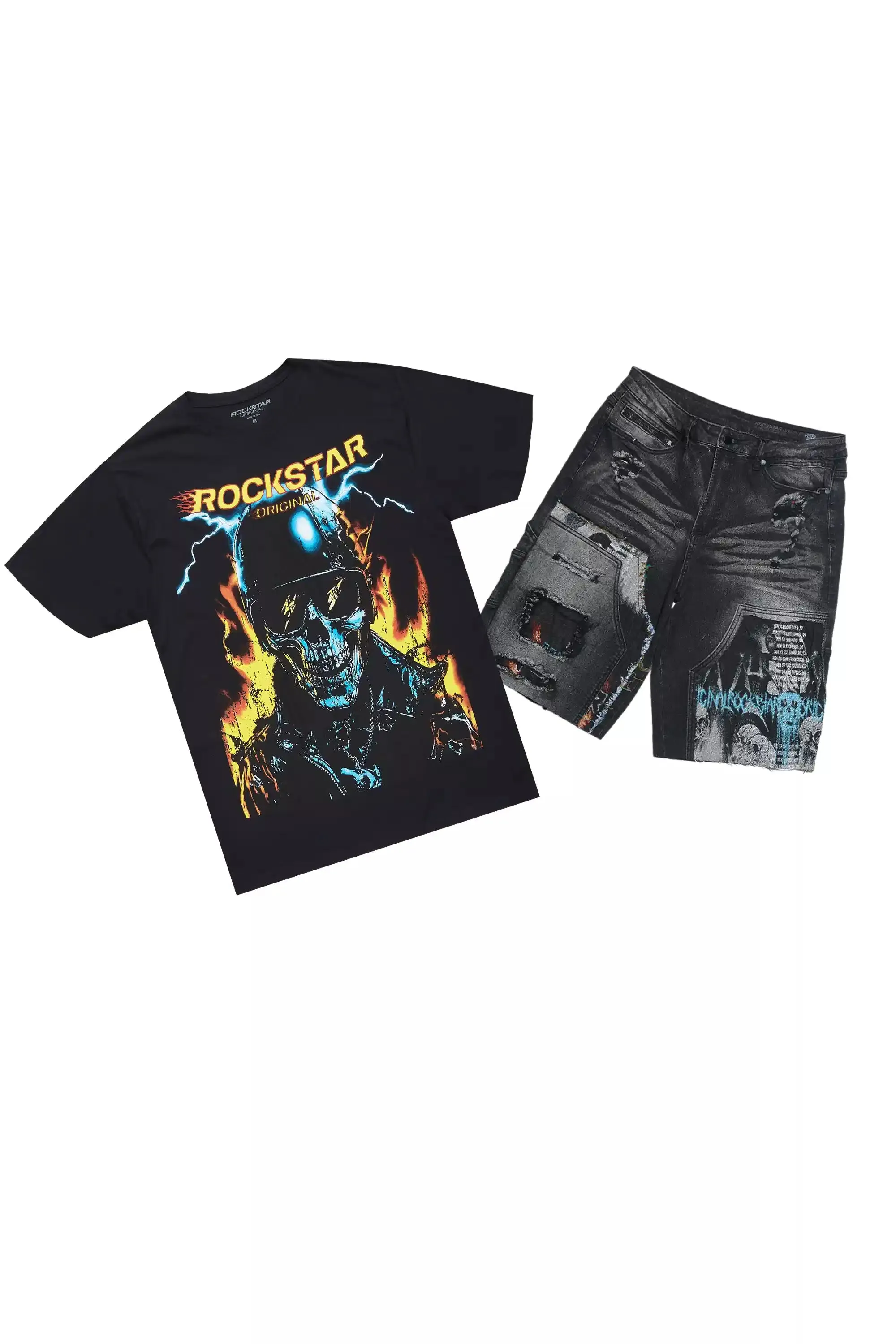 Balius Black T-Shirt/Denim Short Set sold by Rockstar Original