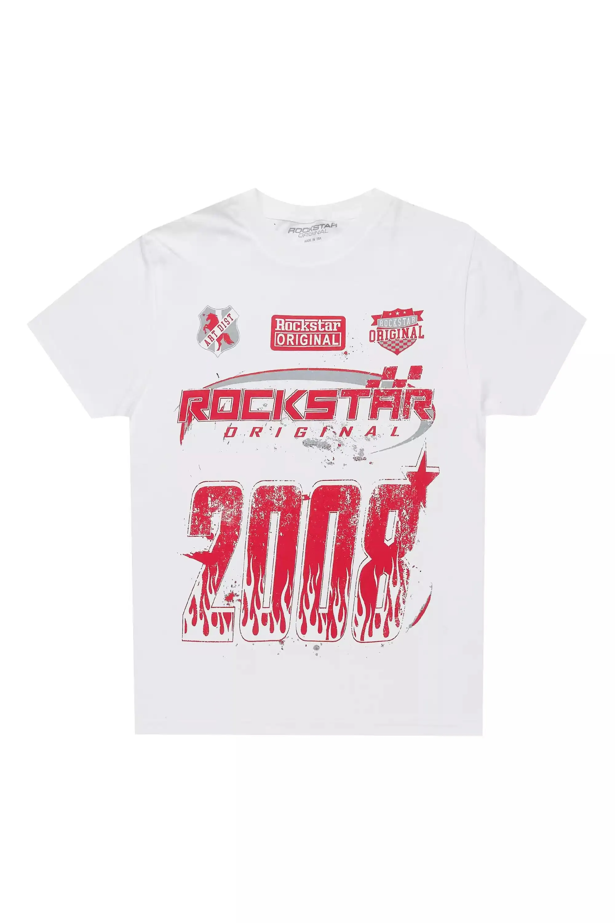Boys Amos White/Red Graphic T-Shirt sold by Rockstar Original