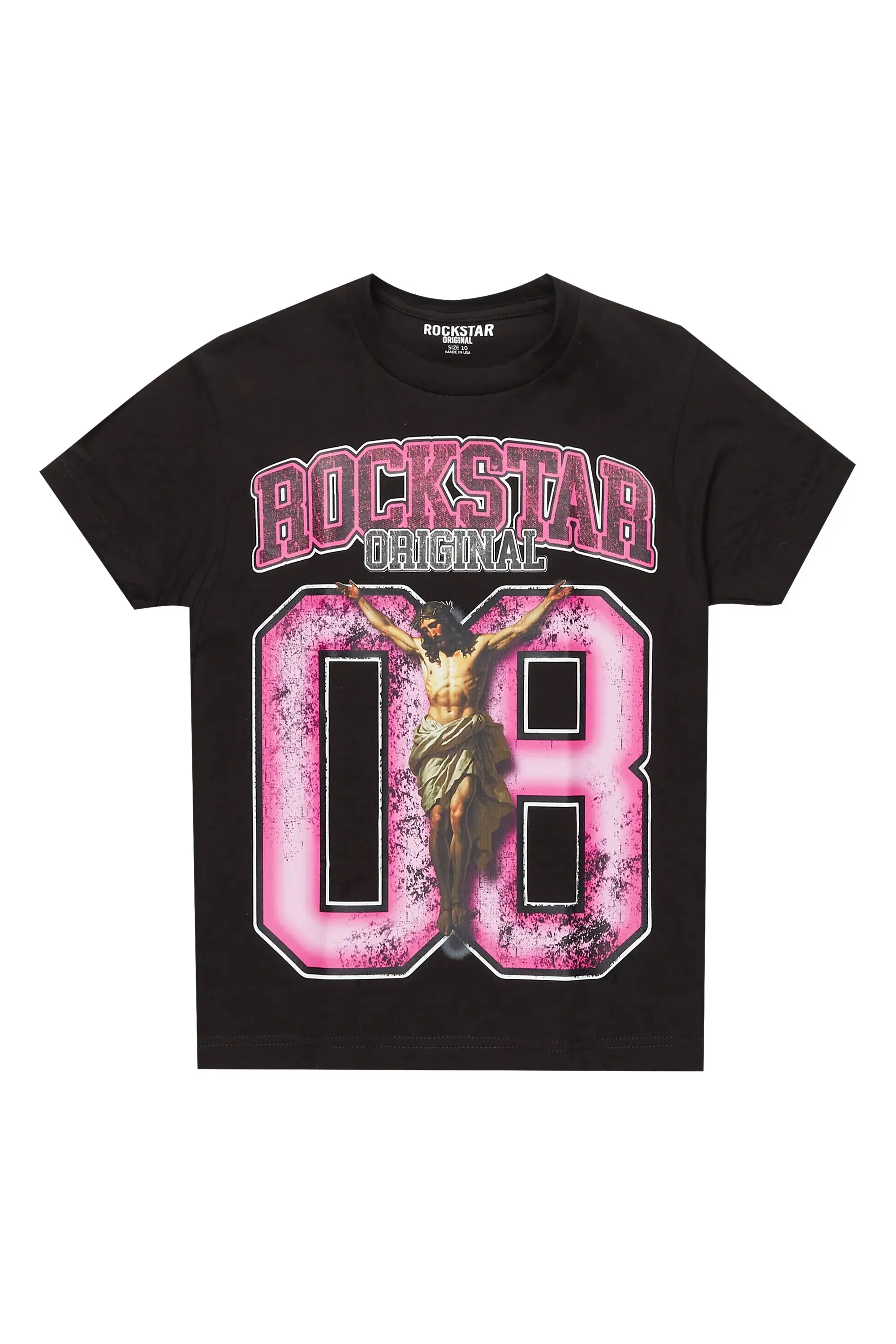 Boys Fields Black/Pink Graphic T-Shirt sold by Rockstar Original