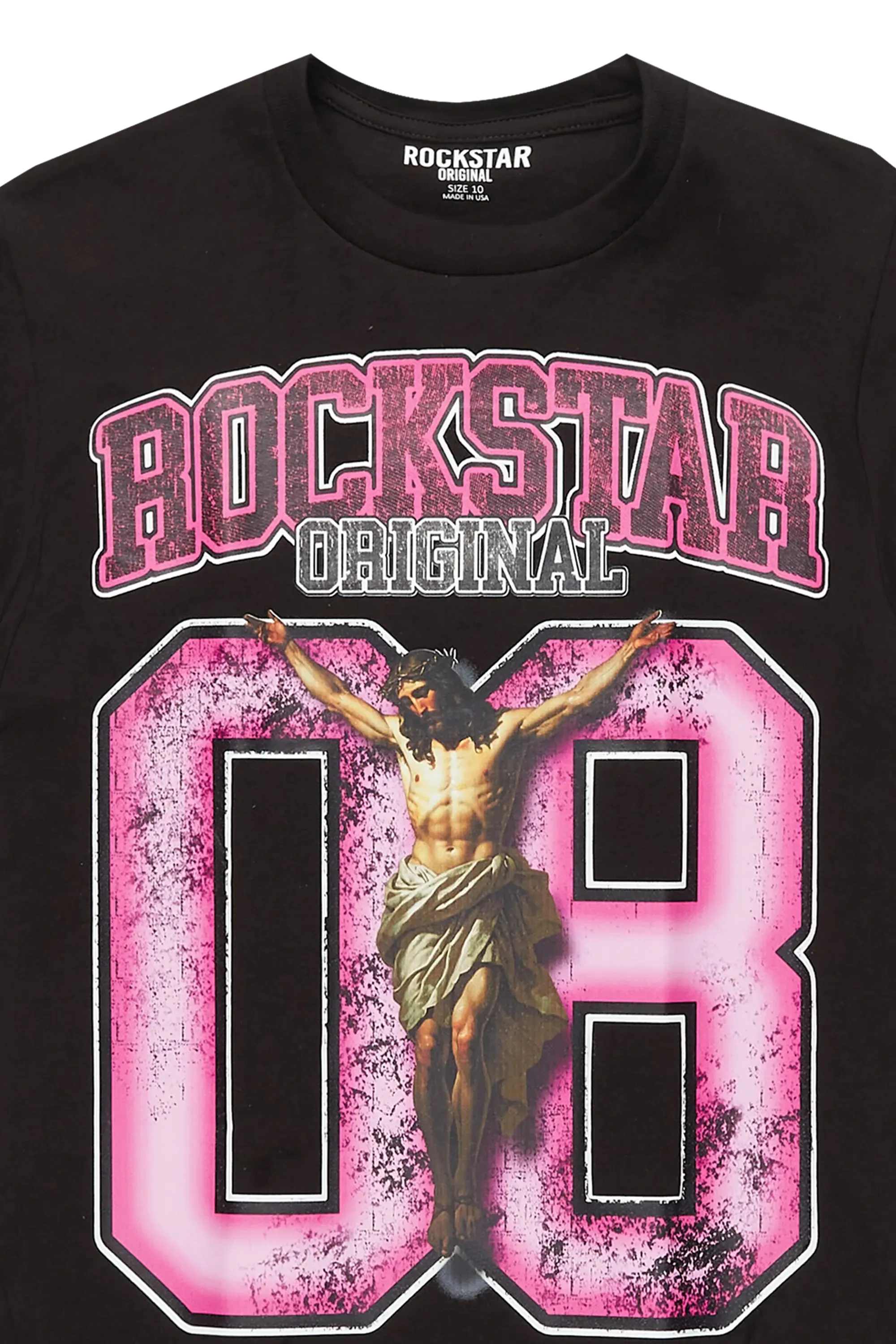 Boys Fields Black/Pink Graphic T-Shirt sold by Rockstar Original product image thumbnail 2