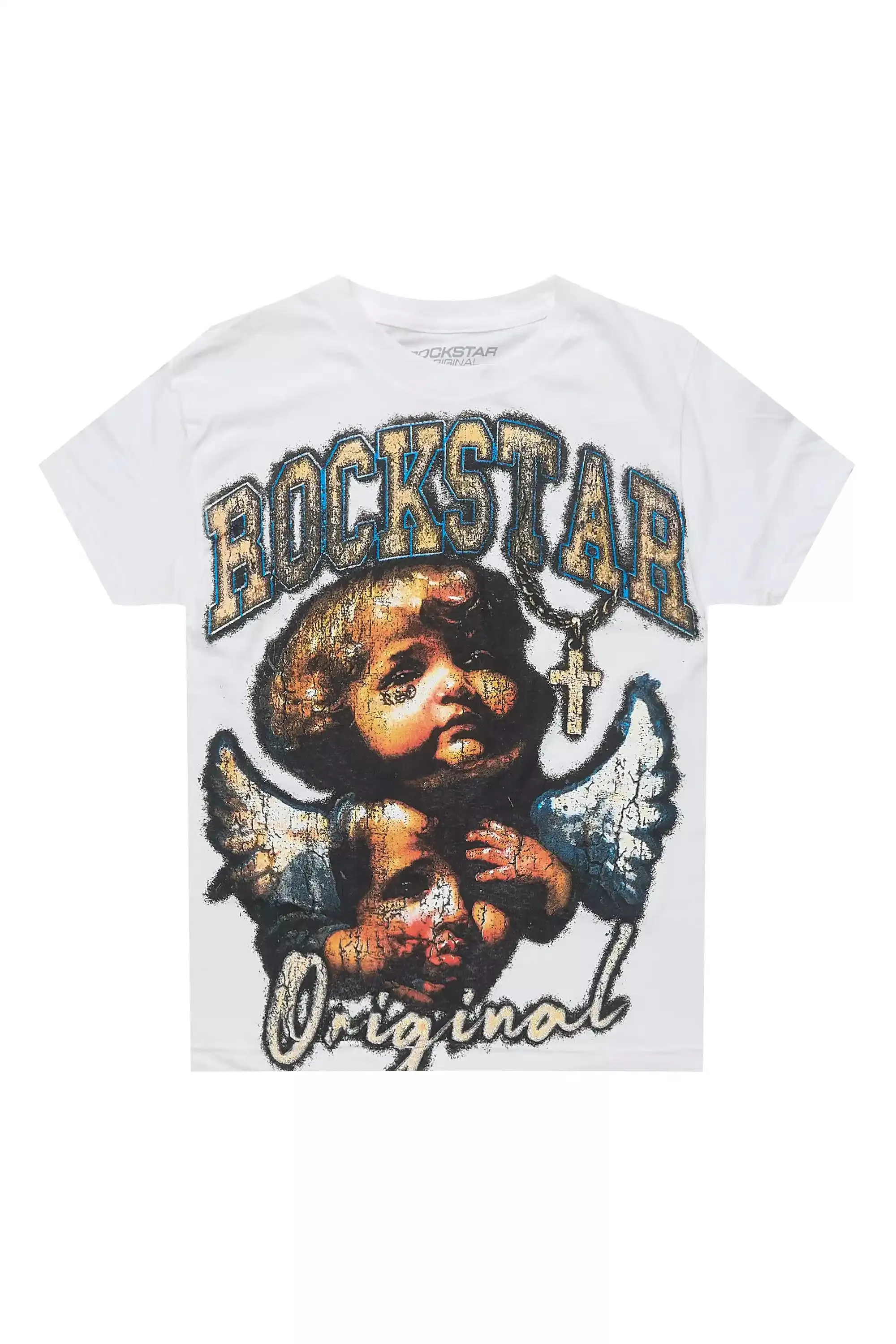 Boys Deiter White Graphic T-Shirt sold by Rockstar Original
