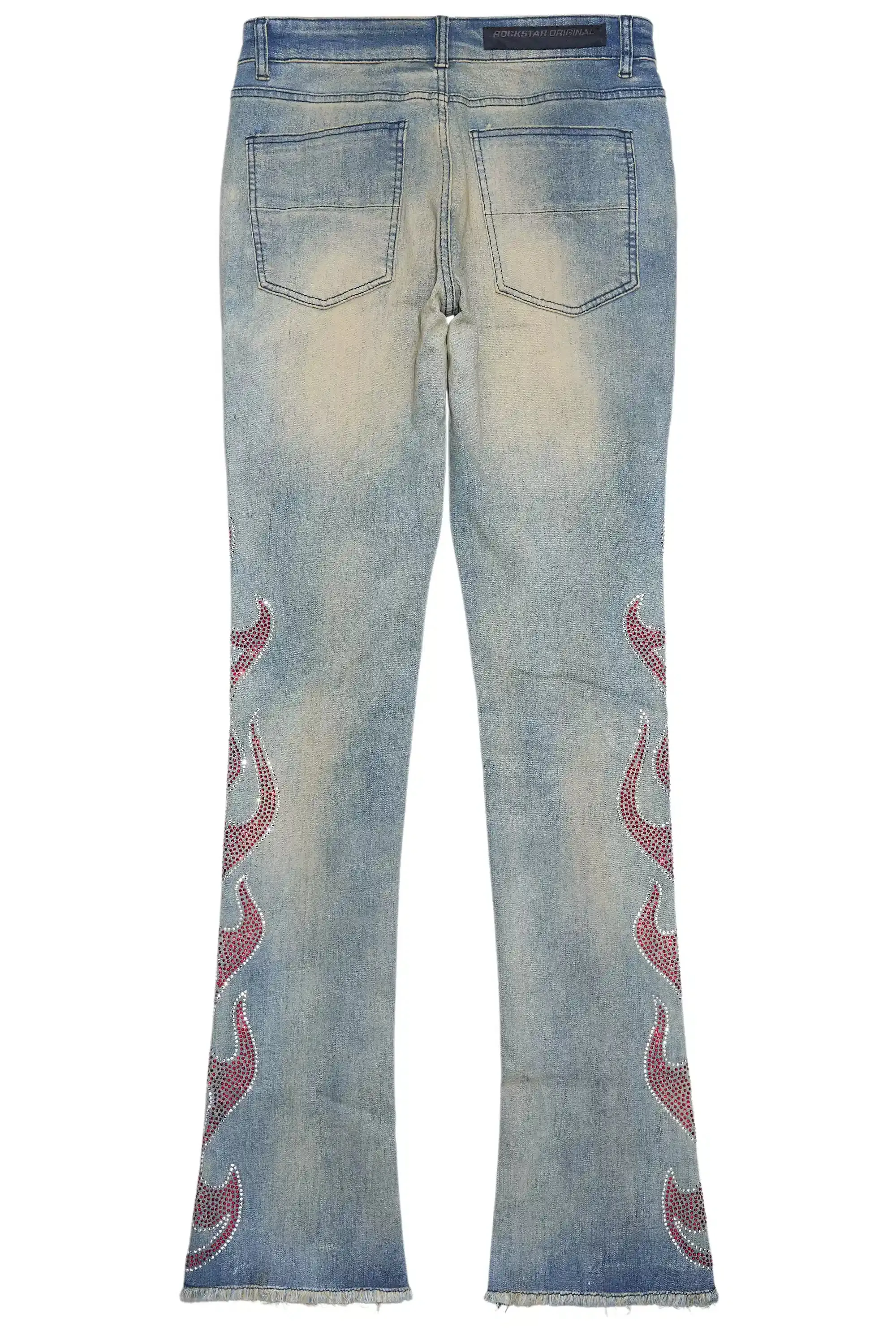 Sword Vintage Blue Rhinestone Stacked Flare Jean sold by Rockstar Original product image thumbnail 3