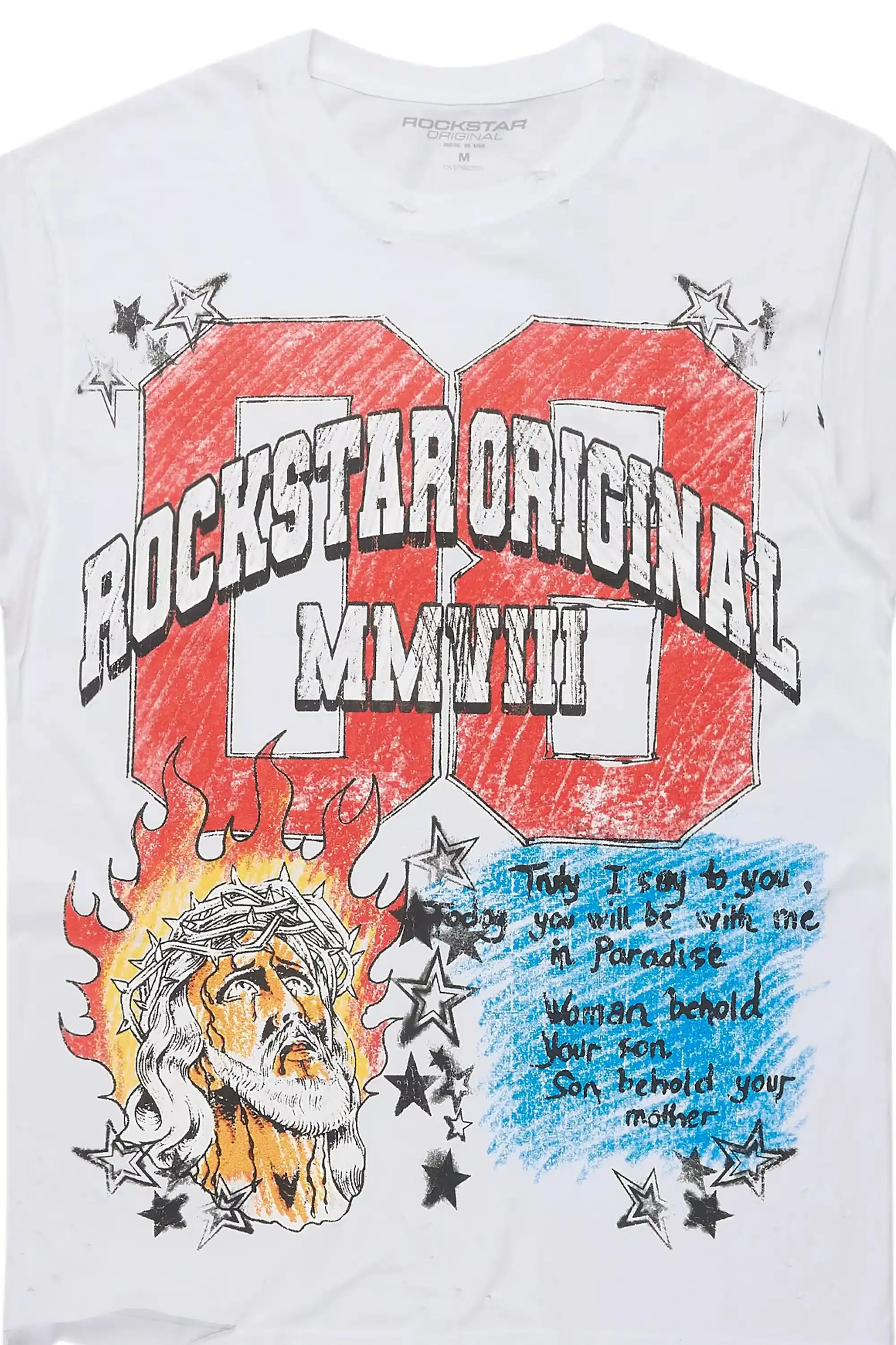 Jesus White/Red Oversized Graphic T-Shirt sold by Rockstar Original product image thumbnail 2