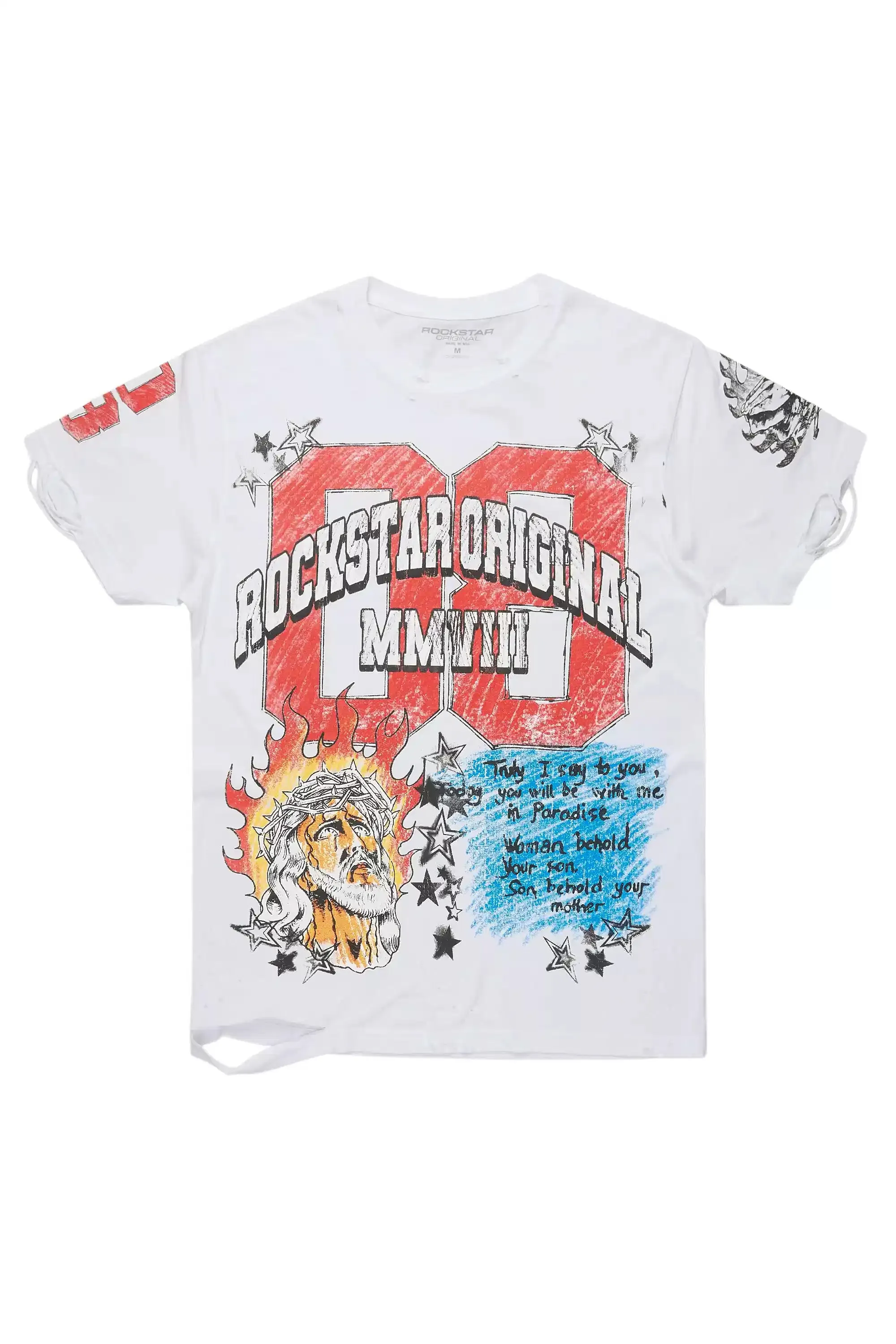 Jesus White/Red Oversized Graphic T-Shirt sold by Rockstar Original