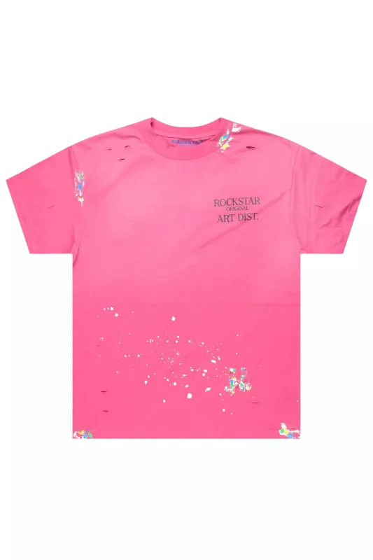 Palmer 2.0 Fuchsia Oversized Graphic T-Shirt sold by Rockstar Original