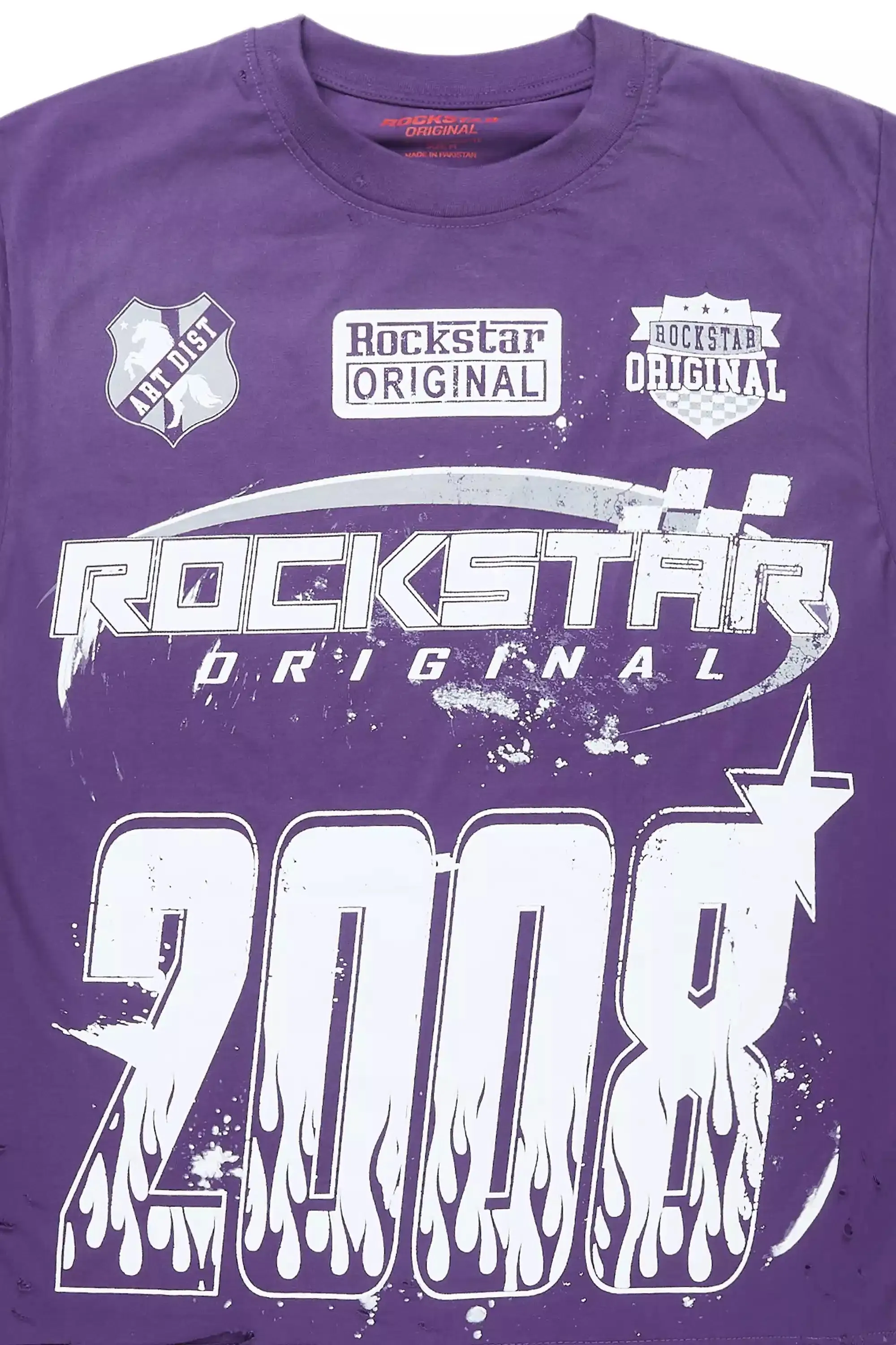 Amos Purple/White Graphic T-Shirt sold by Rockstar Original product image thumbnail 2