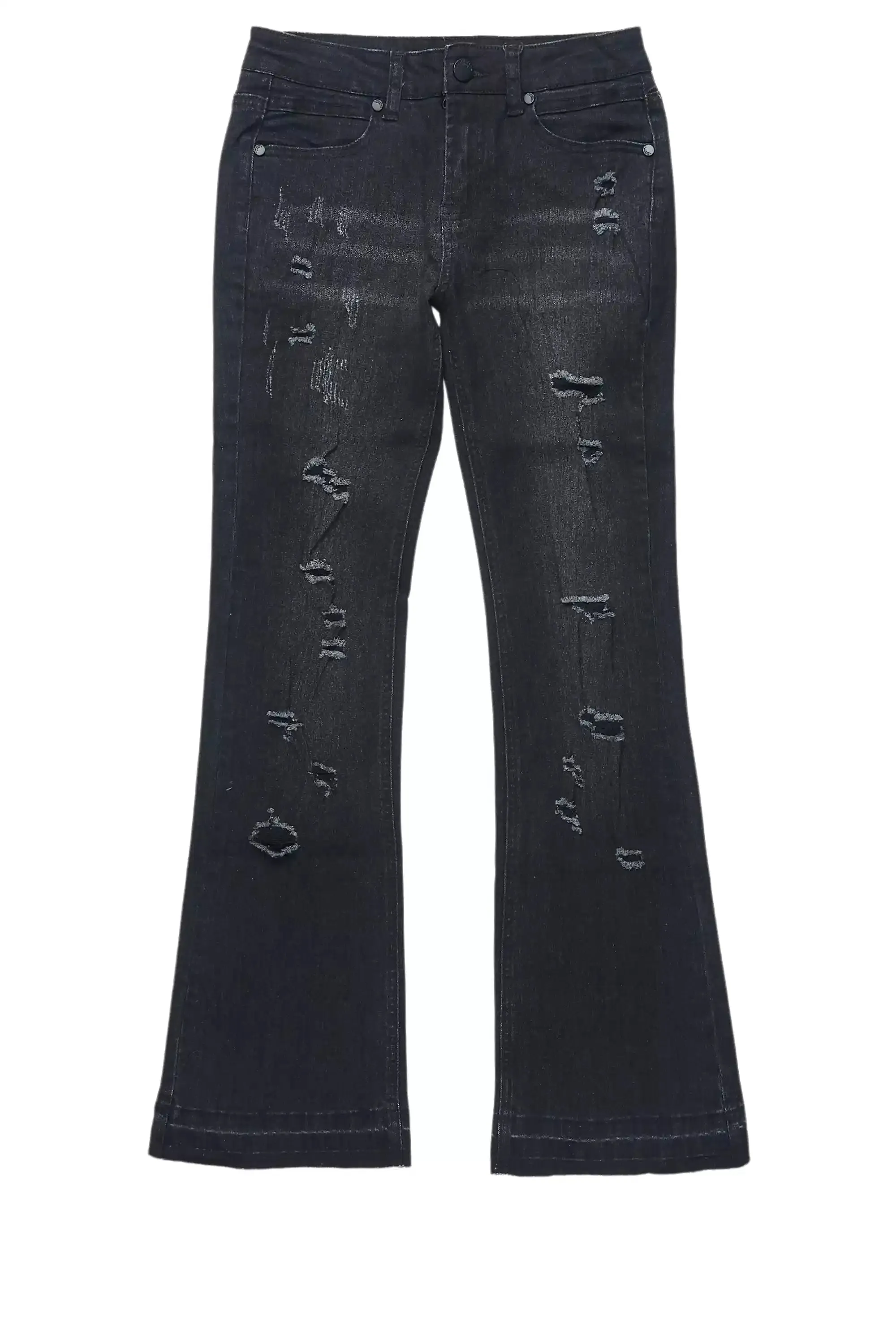 Boys Stellan Black Stacked Flare Jean sold by Rockstar Original