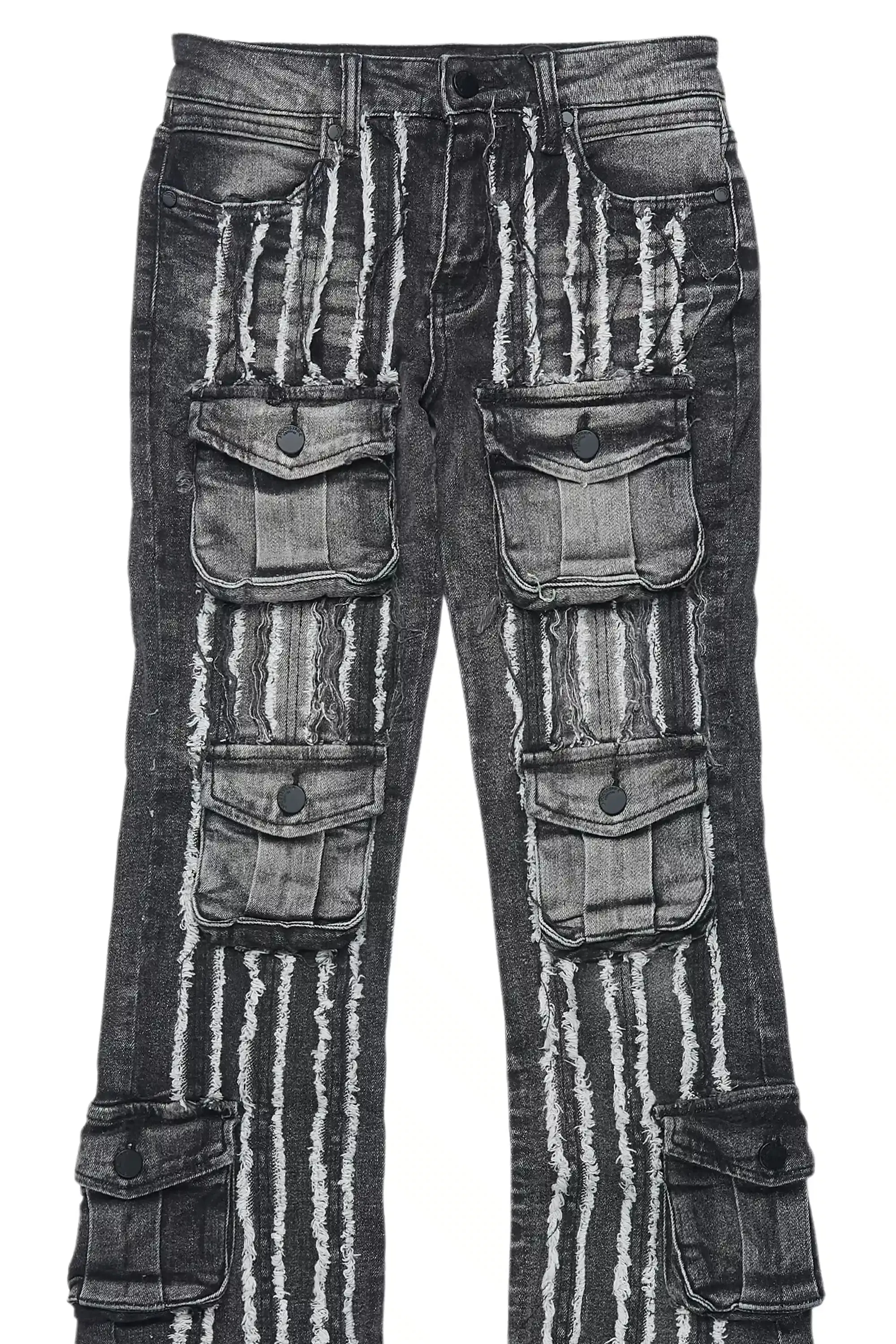 Boys Frey Black Stacked Flare Jean sold by Rockstar Original product image thumbnail 2