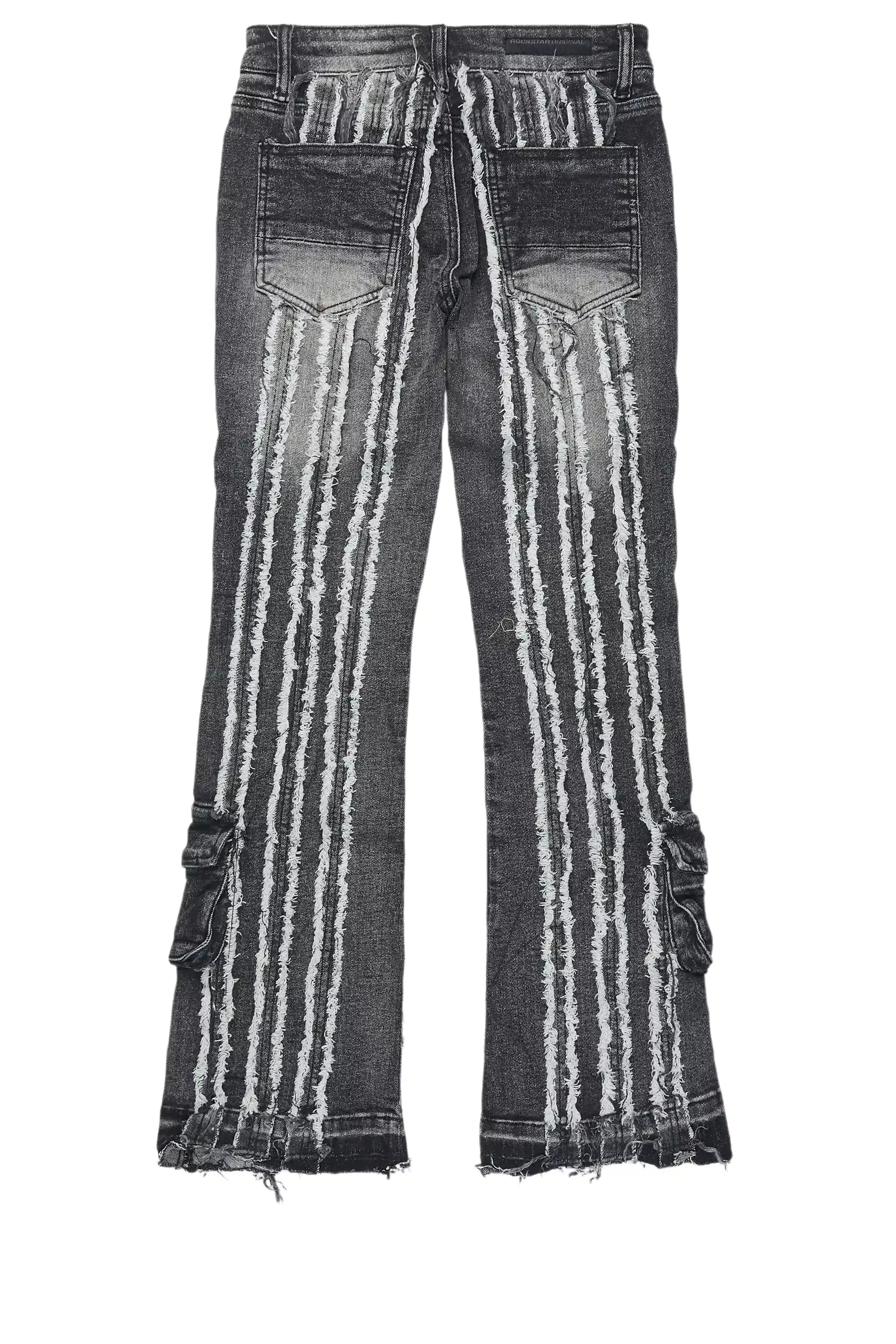 Boys Frey Black Stacked Flare Jean sold by Rockstar Original product image thumbnail 3