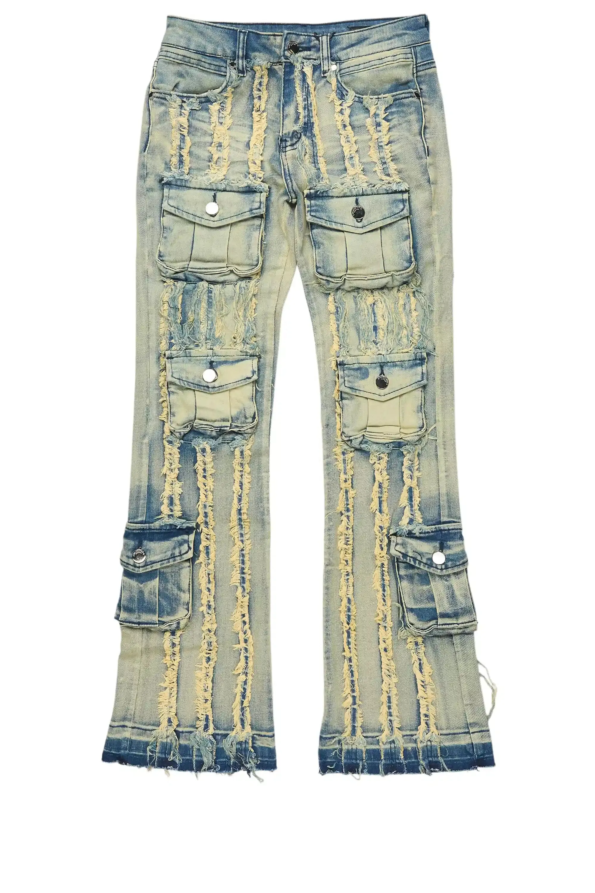 Boys Frey Blue Stacked Flare Jean sold by Rockstar Original