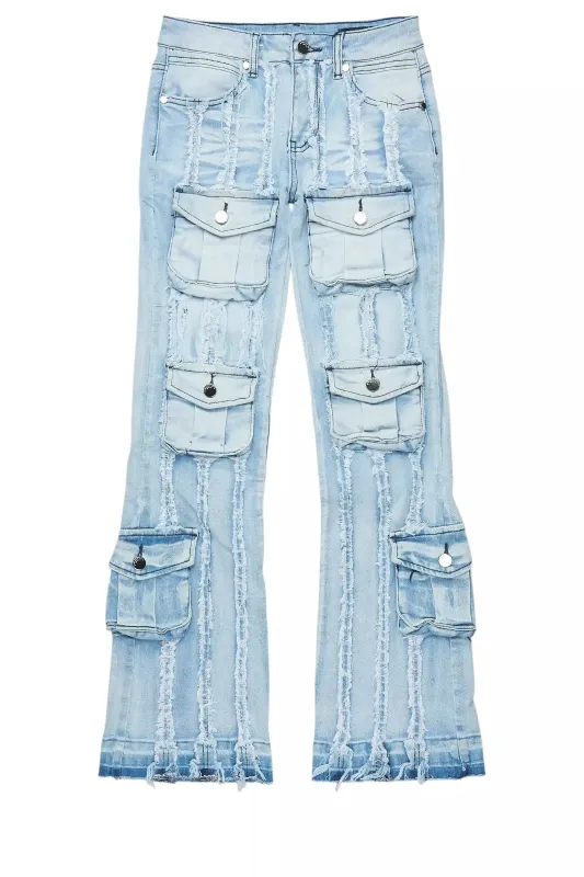 Boys Frey Light Blue Stacked Flare Jean sold by Rockstar Original