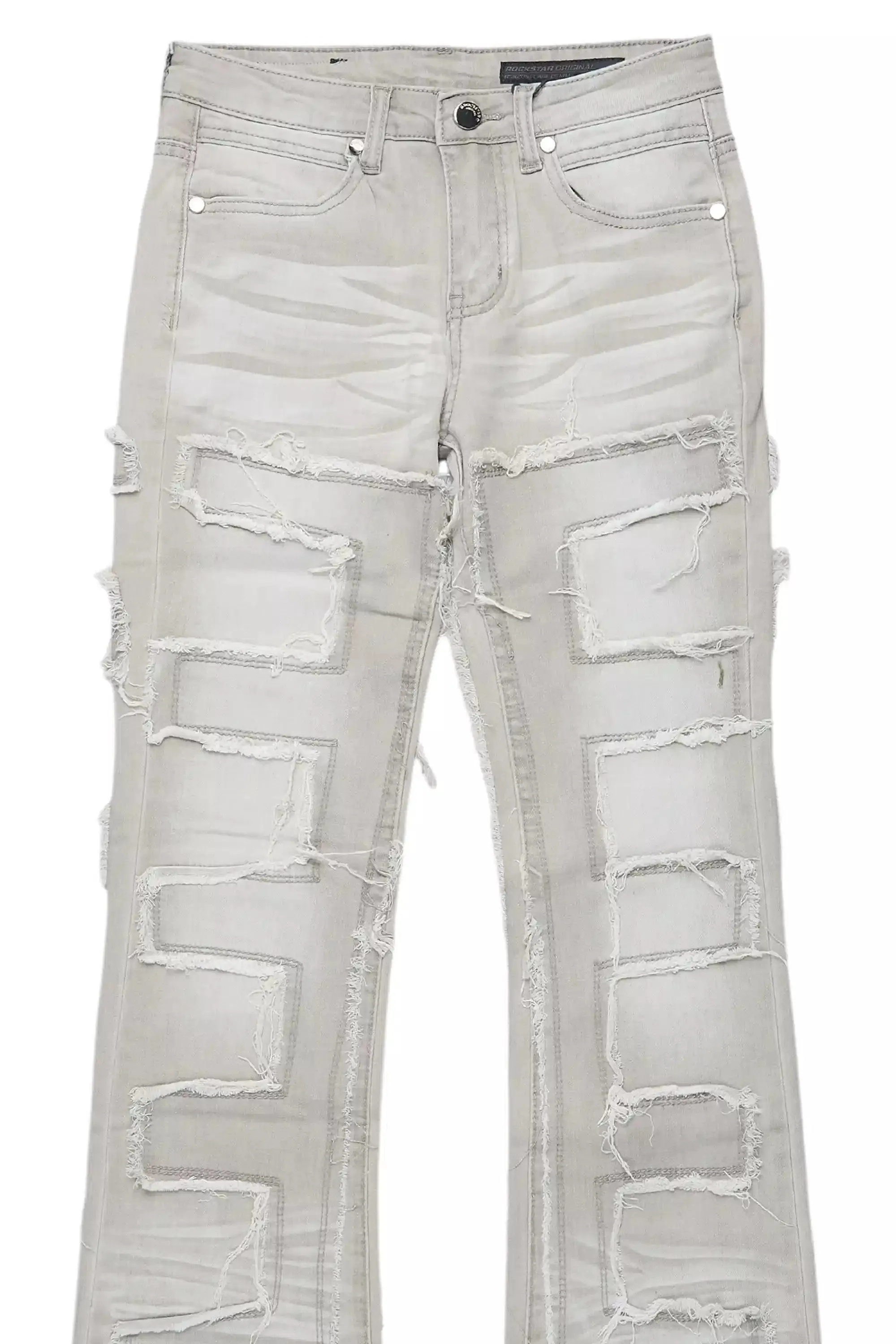 Boys Shake Light Grey Stacked Flare Jean sold by Rockstar Original product image thumbnail 2