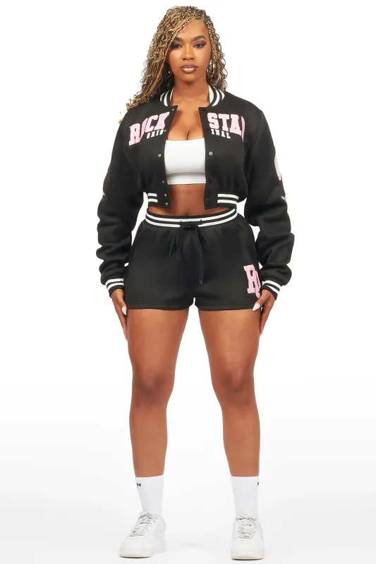 Esmeralda Black Varsity Short Set sold by Rockstar Original