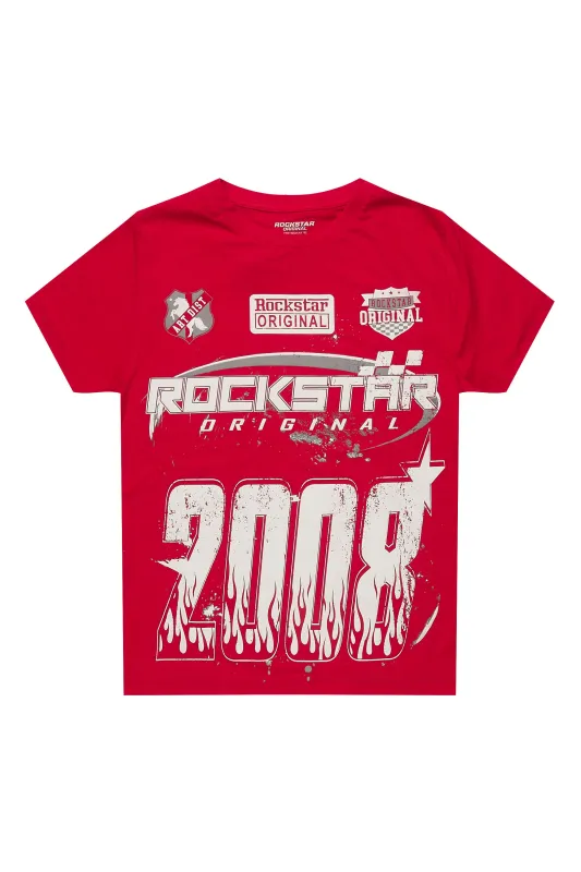 Boys Amos Red/White Graphic T-Shirt sold by Rockstar Original
