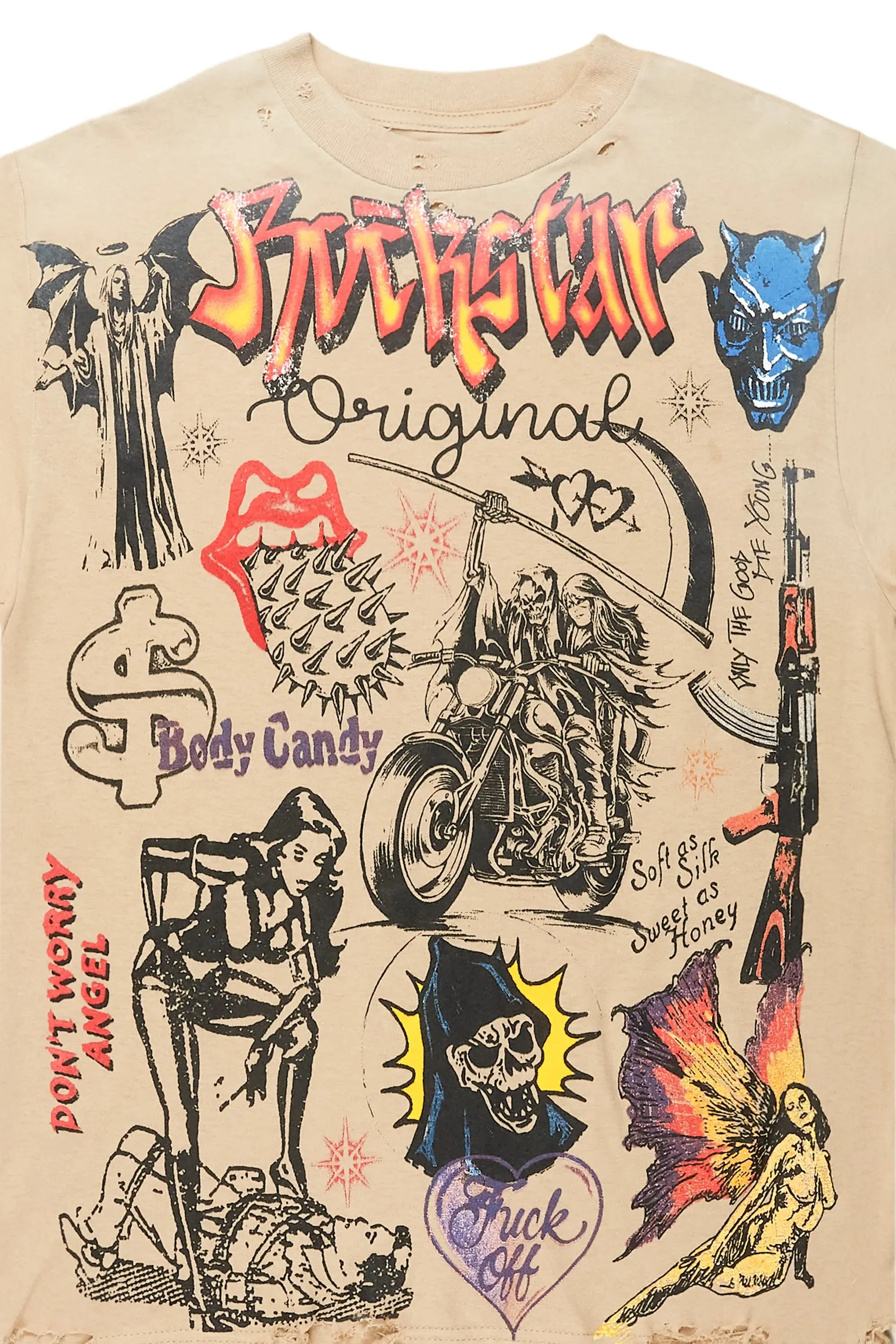 Daisia Beige Oversized T-Shirt sold by Rockstar Original product image thumbnail 2