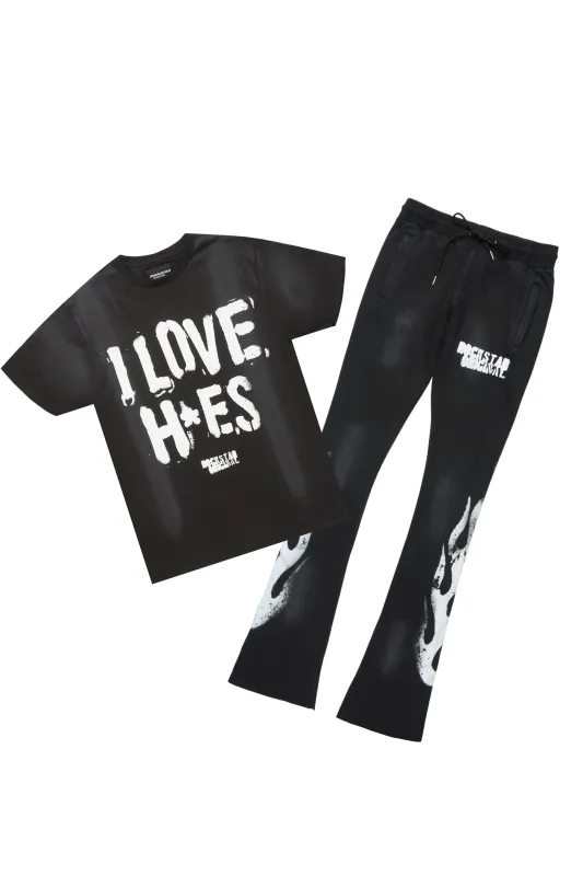 Banyan Black T-Shirt/Stacked Flare Track Set sold by Rockstar Original