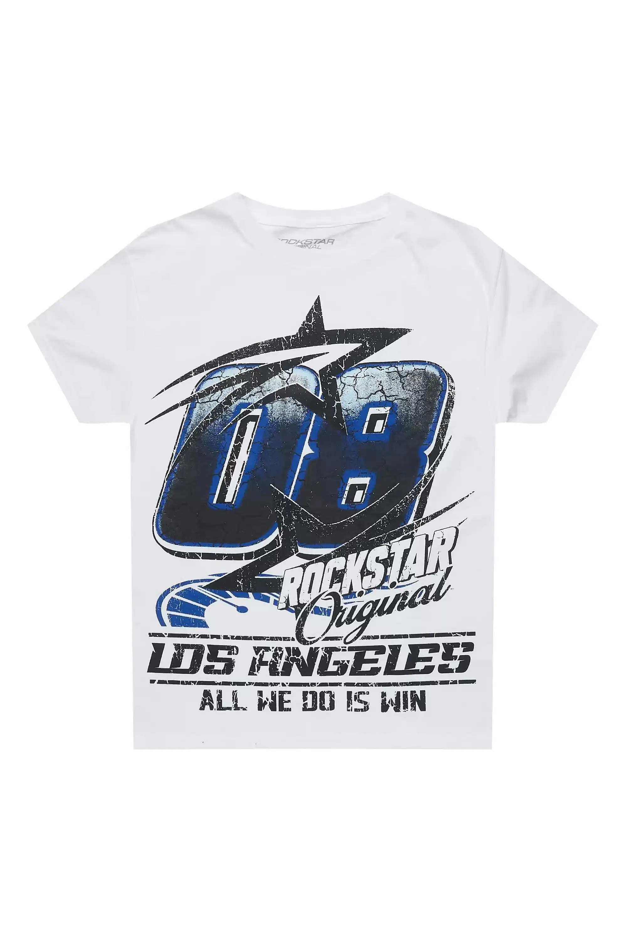 Boys Kastell White/Blue Graphic T-Shirt sold by Rockstar Original