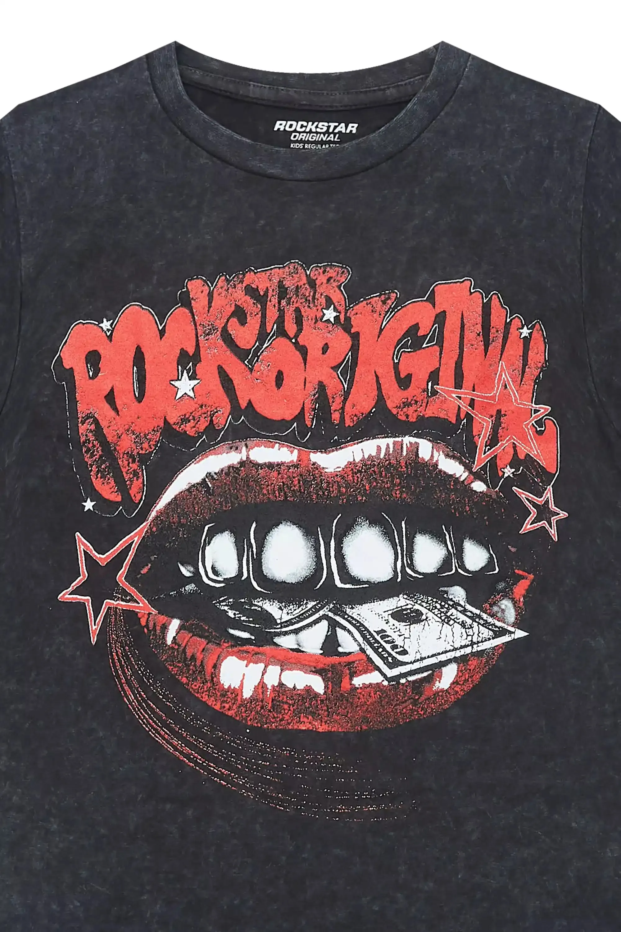 Boys Kaizen Vintage Black Graphic T-Shirt sold by Rockstar Original product image thumbnail 2