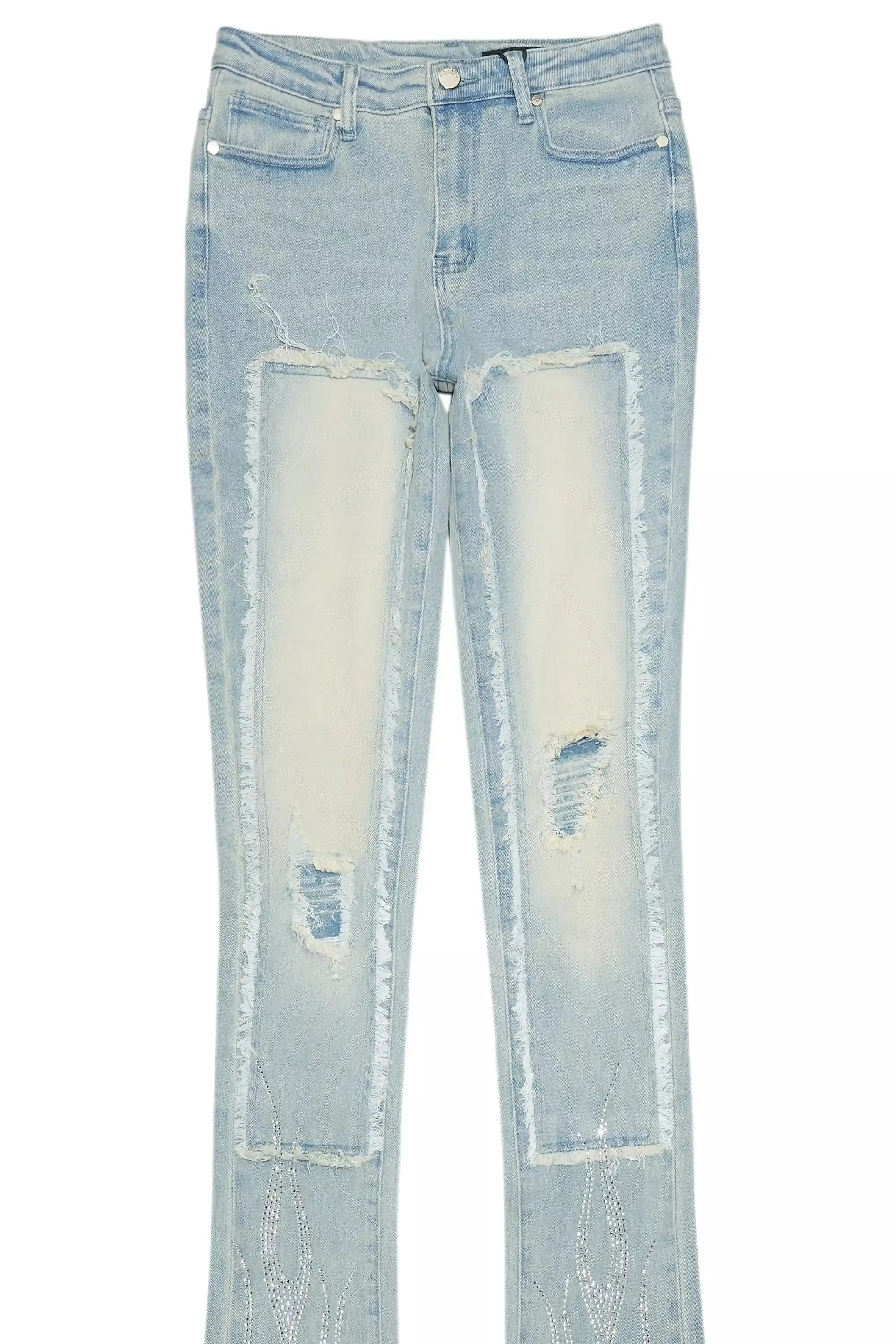 Karime Light Wash Rhinestone Stacked Jean sold by Rockstar Original product image thumbnail 2