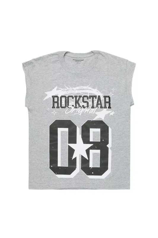 Boys Allstar Grey/Black Graphic Muscle T-Shirt sold by Rockstar Original